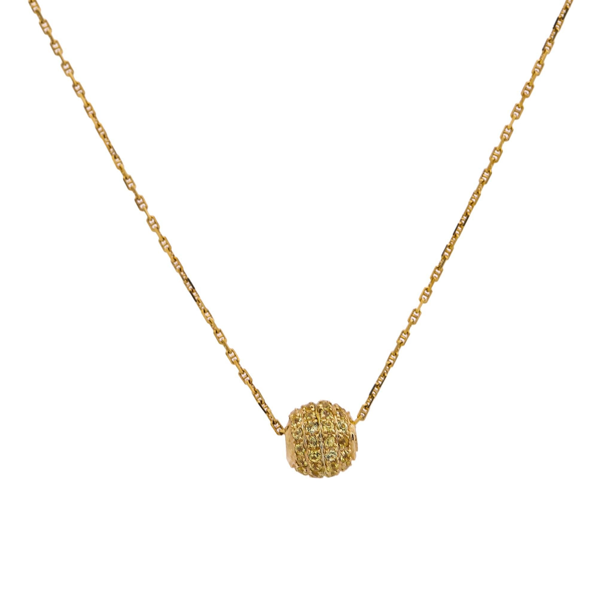 14K Yellow Gold Women's Yellow Cluster Diamond Necklace