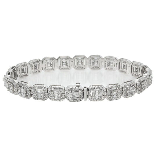 14K GOLD BAGUETTE  DIAMONDS BRACELET 7.42 CT