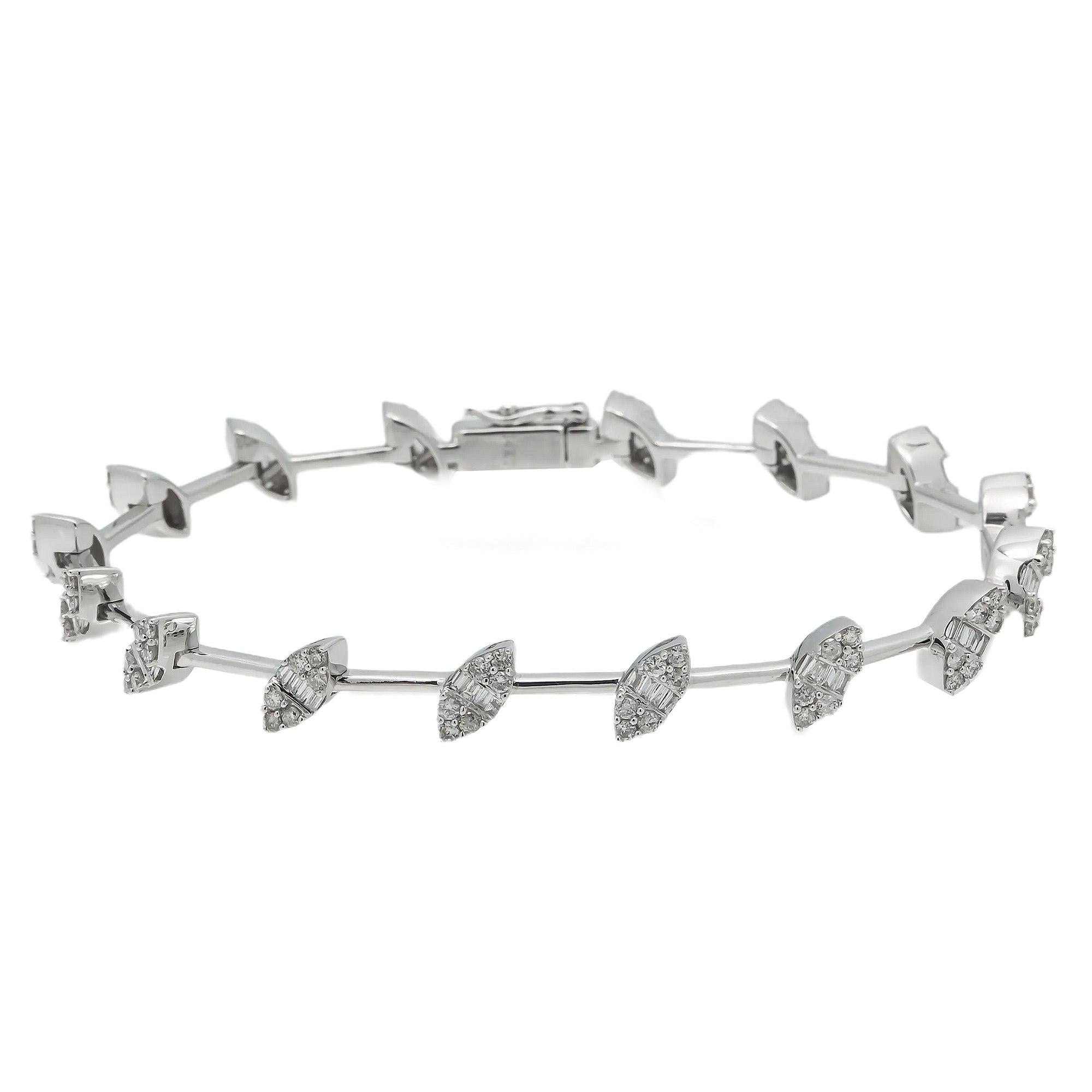 14K GOLD MARQUISE DIAMONDS BRACELET
