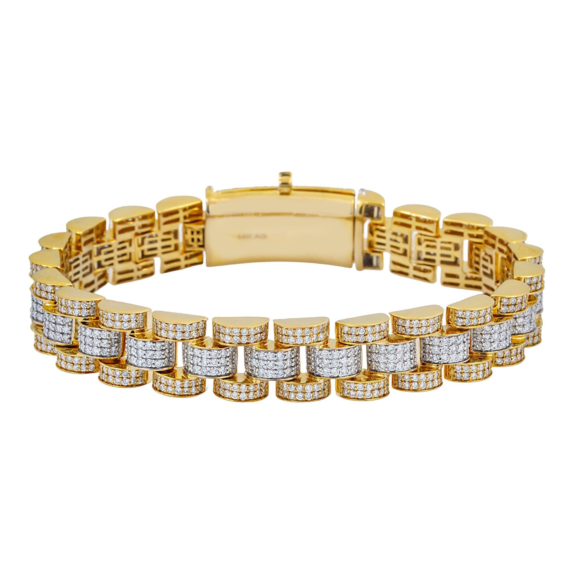 14K GOLD DIAMOND JUBILEE STYLE BRACELET 8.90 CT
