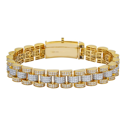 14K GOLD DIAMOND JUBILEE STYLE BRACELET 8.90 CT