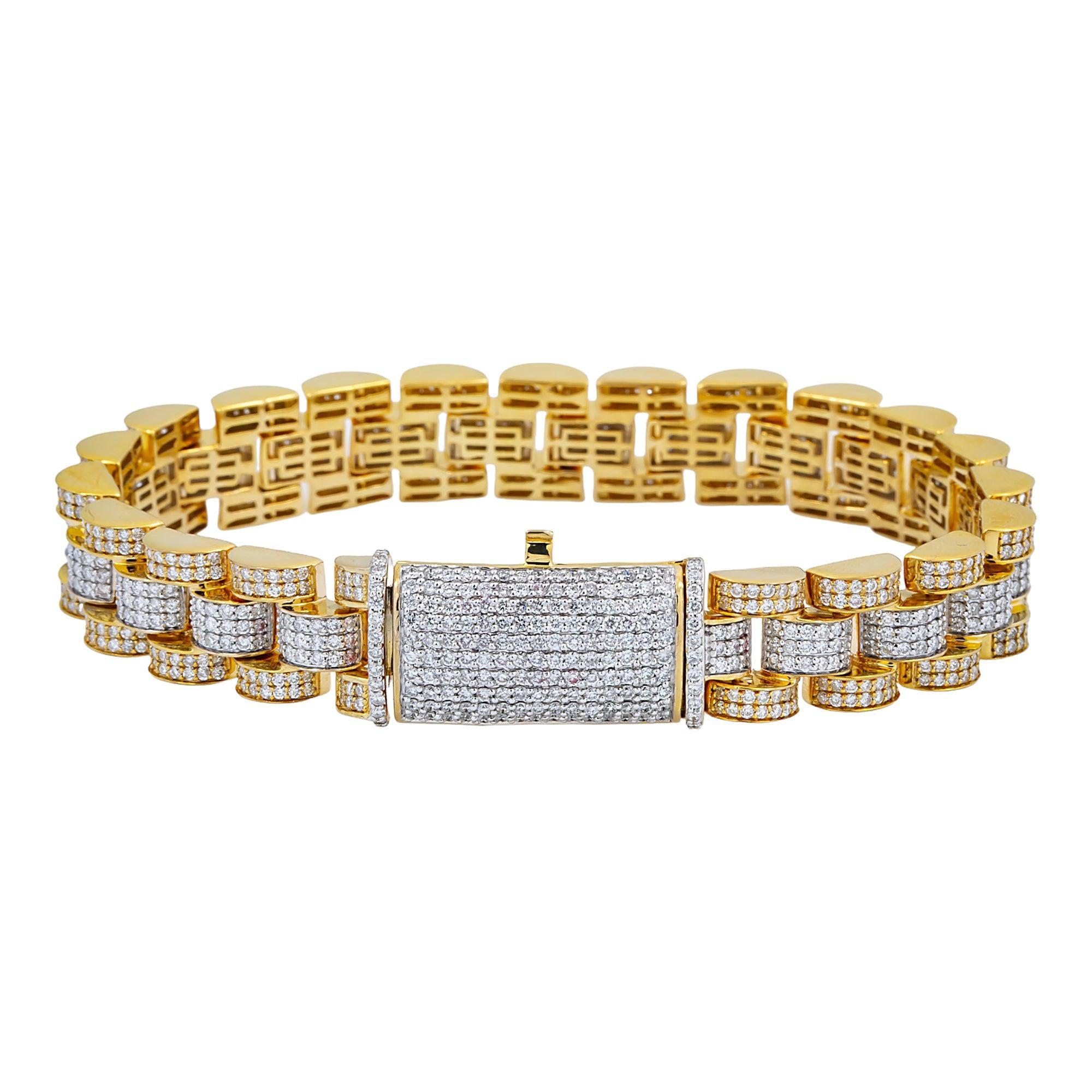 14K GOLD DIAMOND JUBILEE STYLE BRACELET 8.90 CT