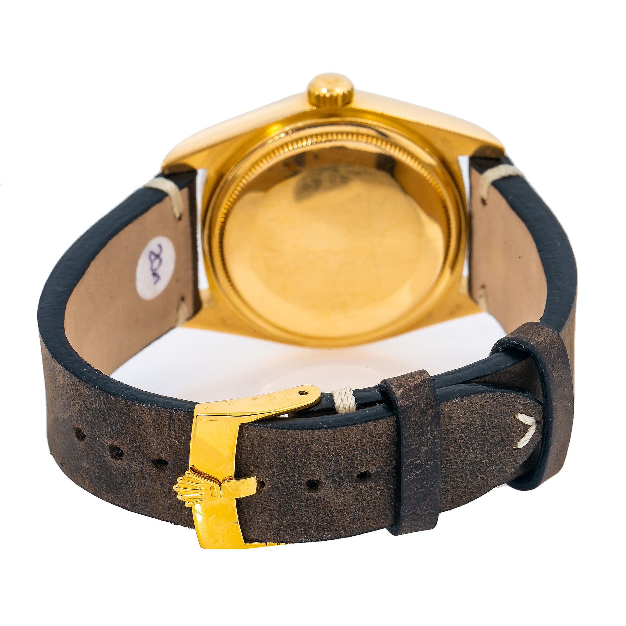 Rolex Day-Date 18038 36MM Brown Dial With Leather Bracelet