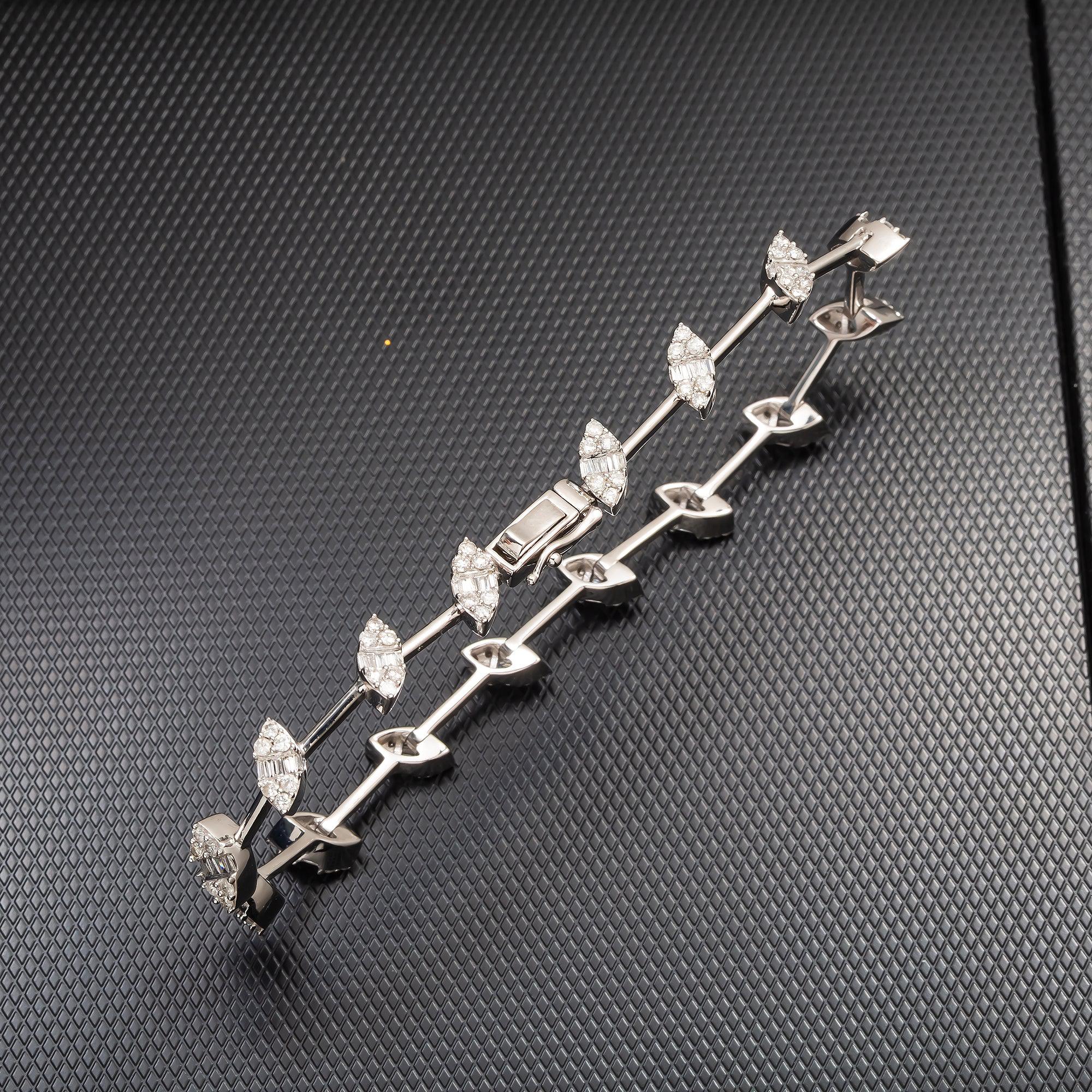 14K GOLD MARQUISE DIAMONDS BRACELET