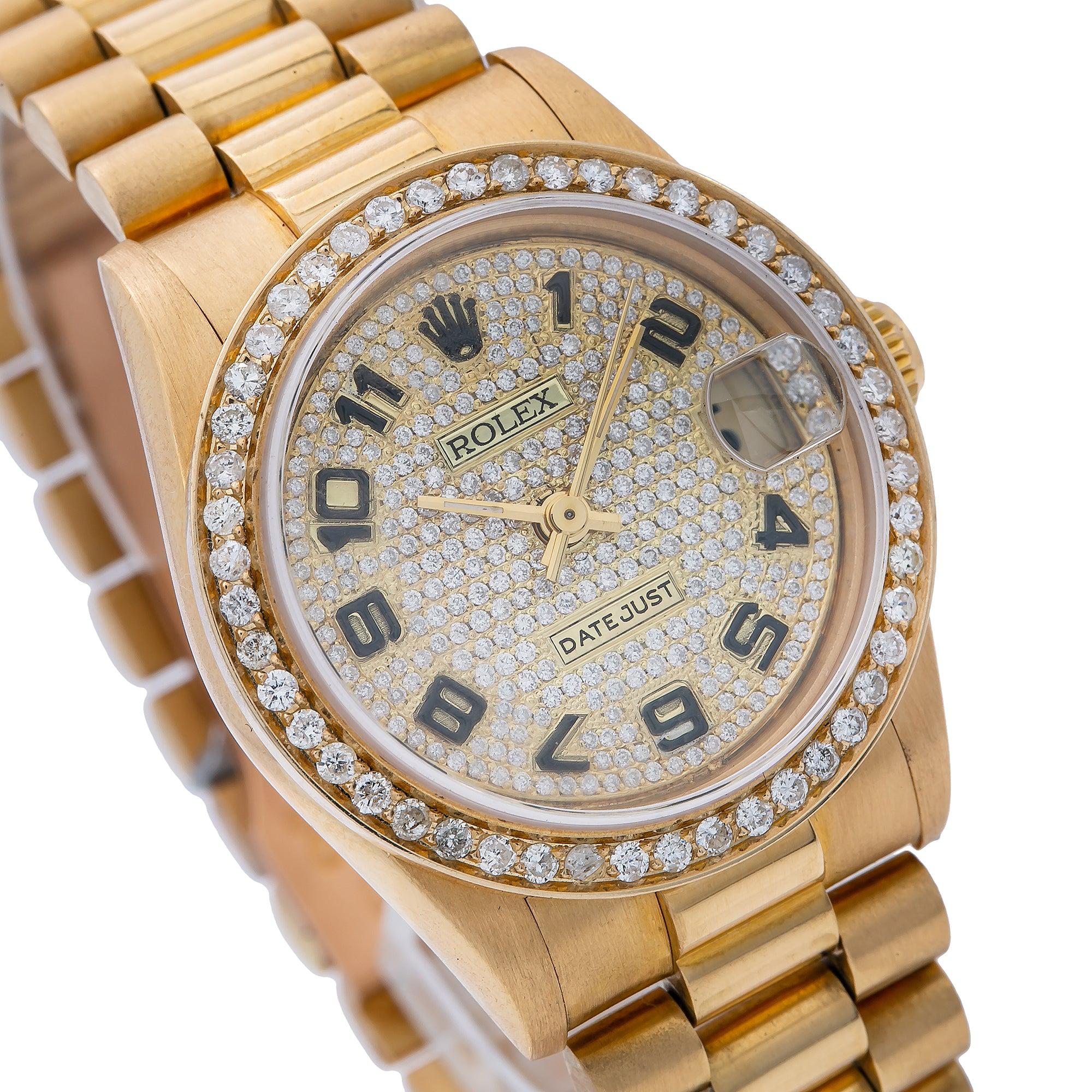 Rolex Datejust 68278 31MM Yellow Gold Diamond Dial With 2.50 CT Diamonds