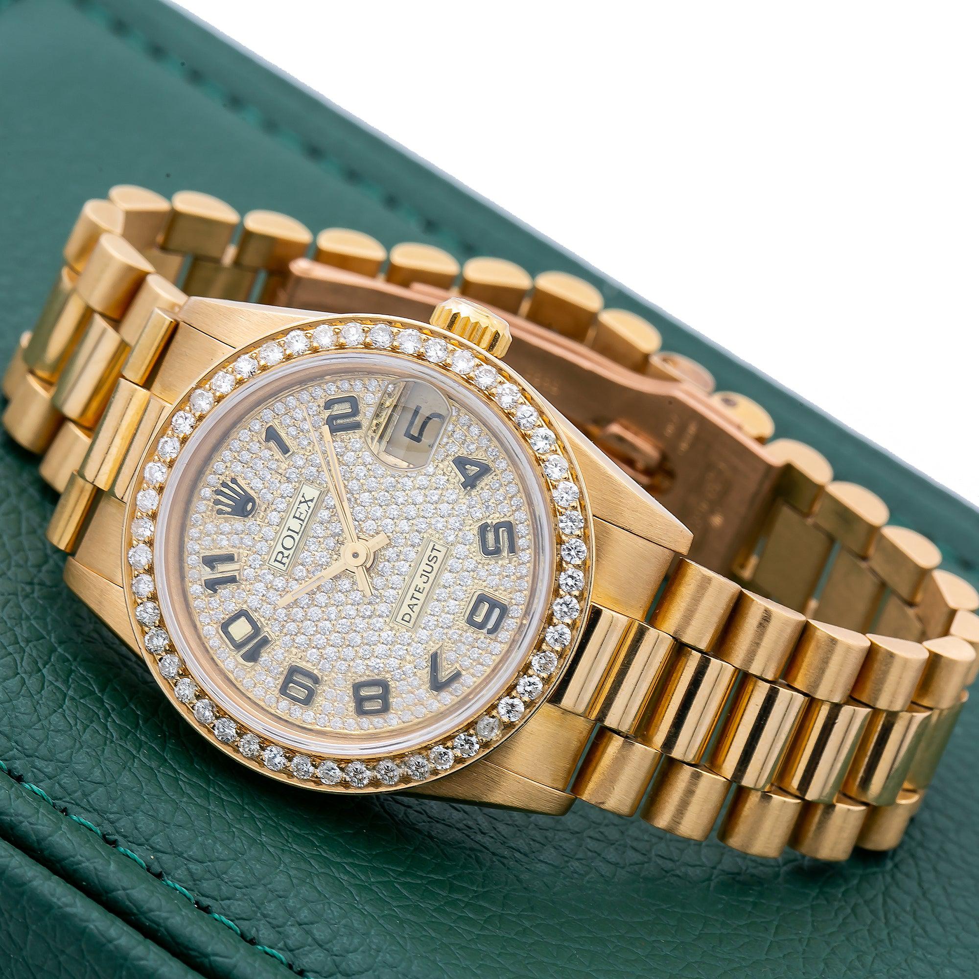 Rolex Datejust 68278 31MM Yellow Gold Diamond Dial With 2.50 CT Diamonds