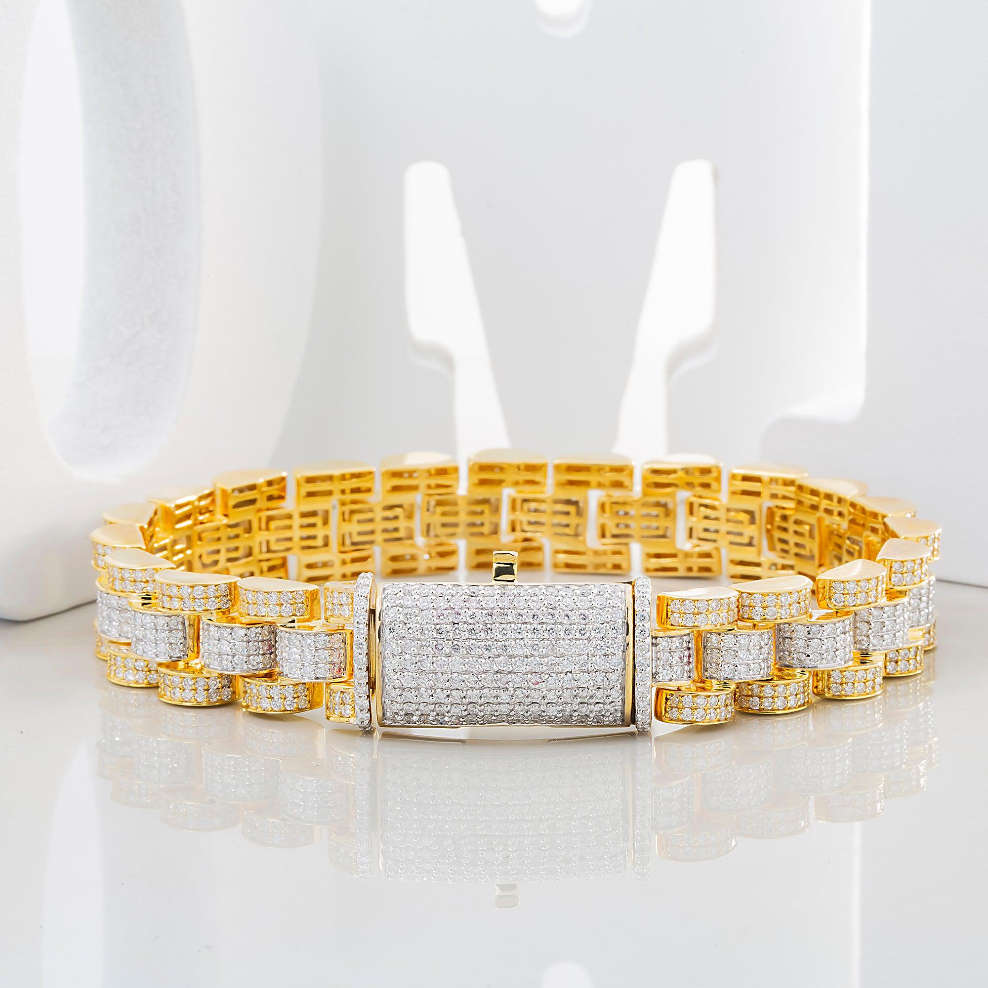 14K GOLD DIAMOND JUBILEE STYLE BRACELET 8.90 CT