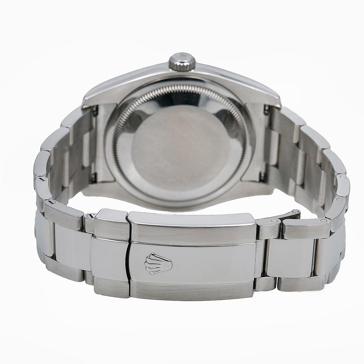 Rolex Datejust Diamond Watch, 116234 36mm, Rhodium Waves Dial Diamond on 6&9 Fluted Oyster Watch