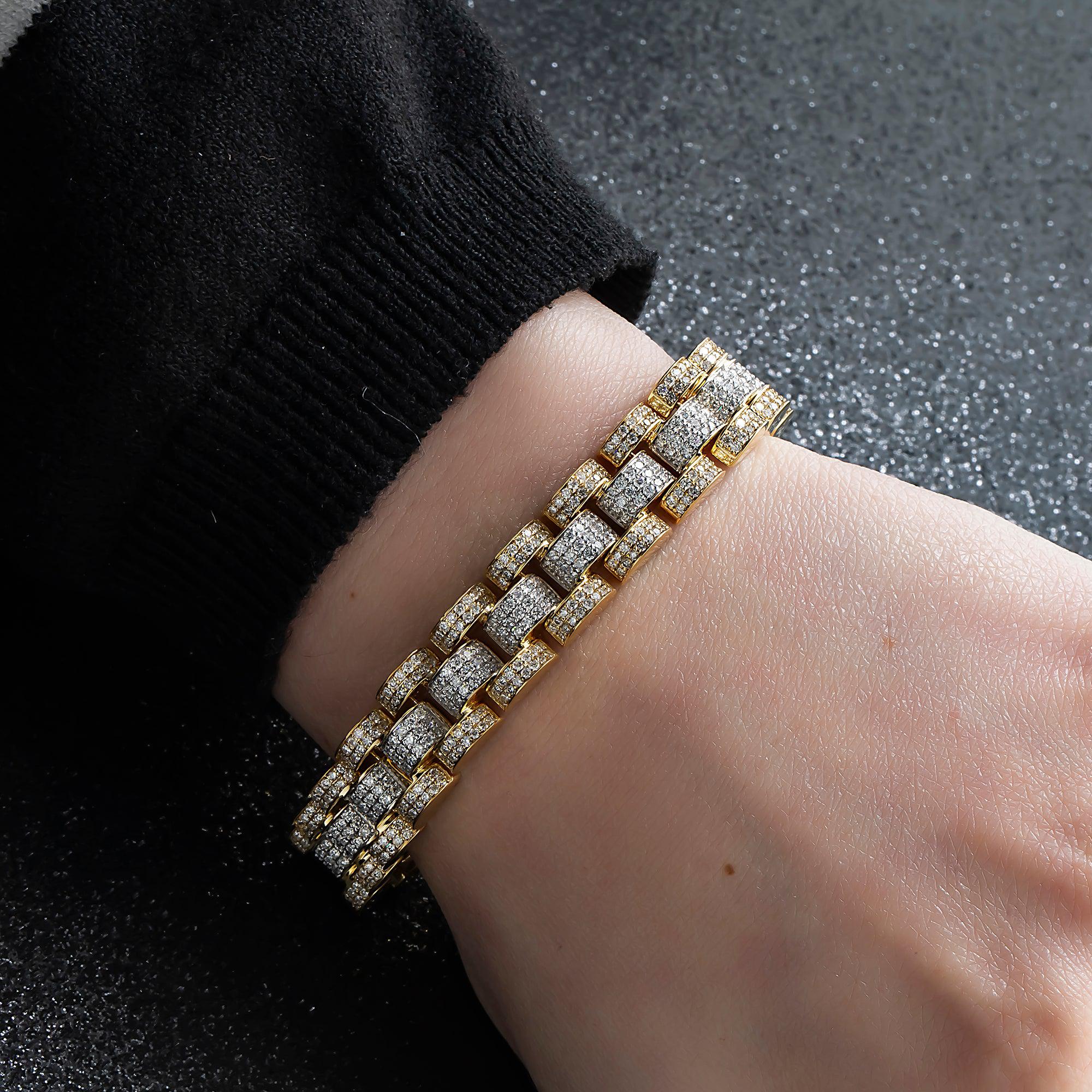 14K GOLD DIAMOND JUBILEE STYLE BRACELET 8.90 CT