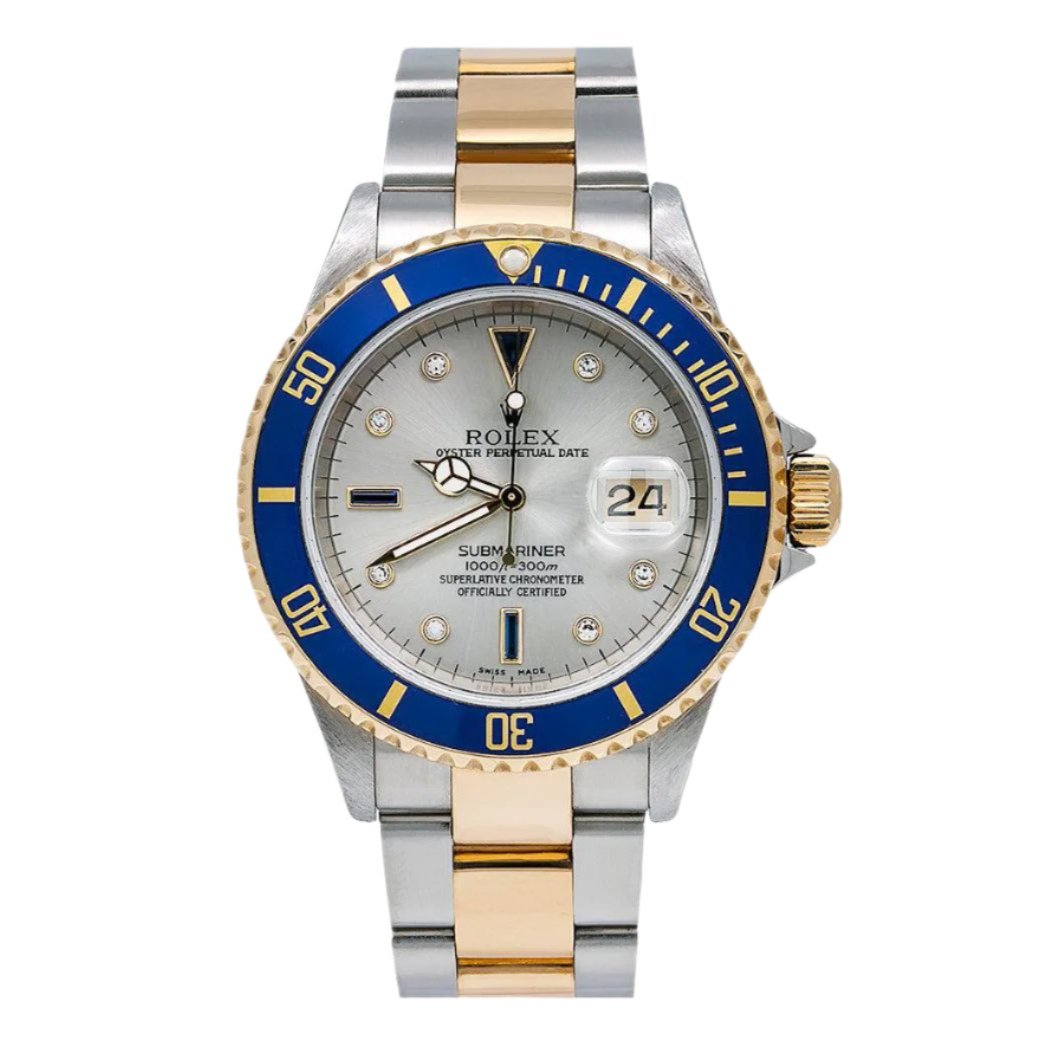 Rolex Submariner Date 16613 40MM Silver Dial With Two Tone Bracelet