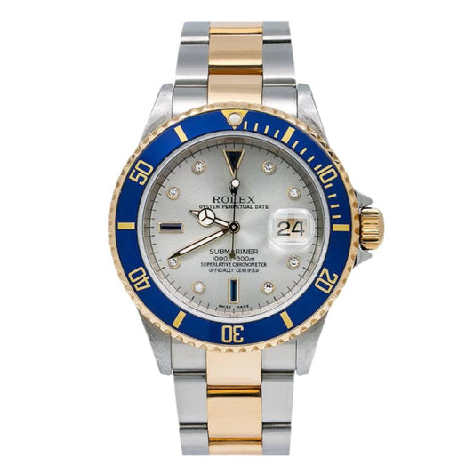 Rolex Submariner Date 16613 40MM Silver Dial With Two Tone Bracelet