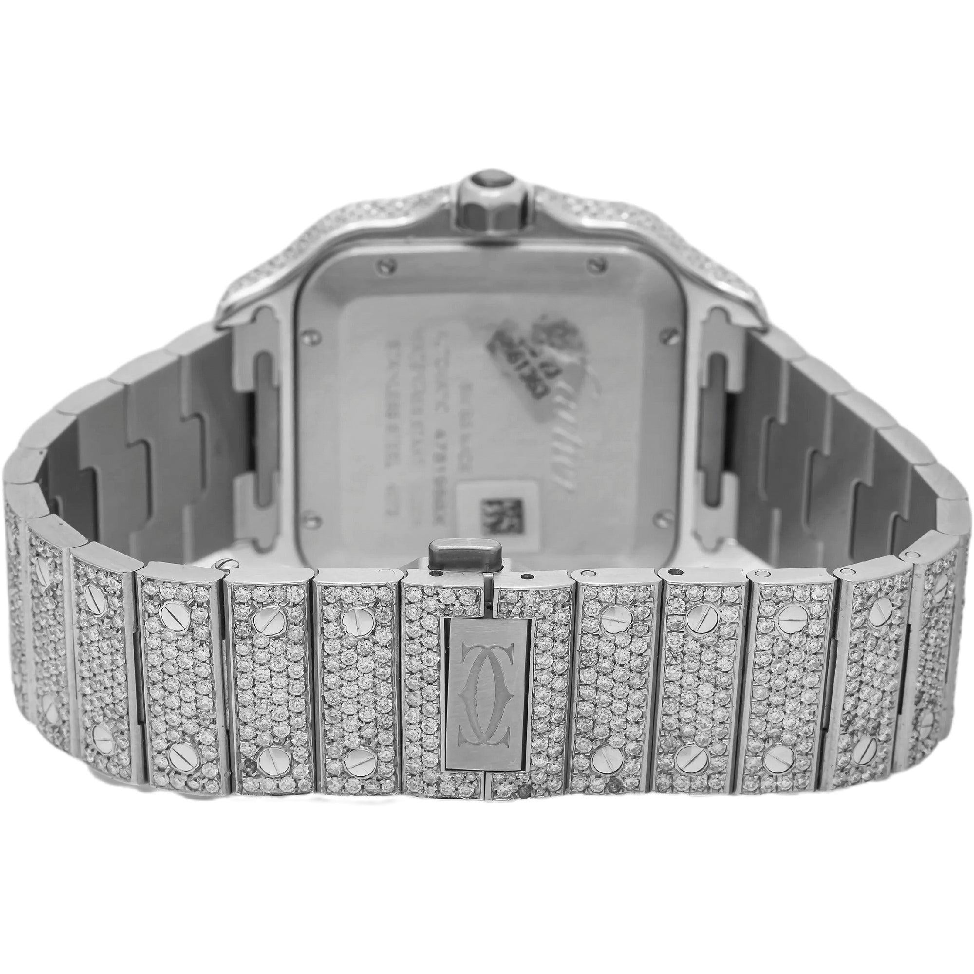 Cartier Santos WSSA0029 35MM Diamond Dial With Round Diamond Bezel