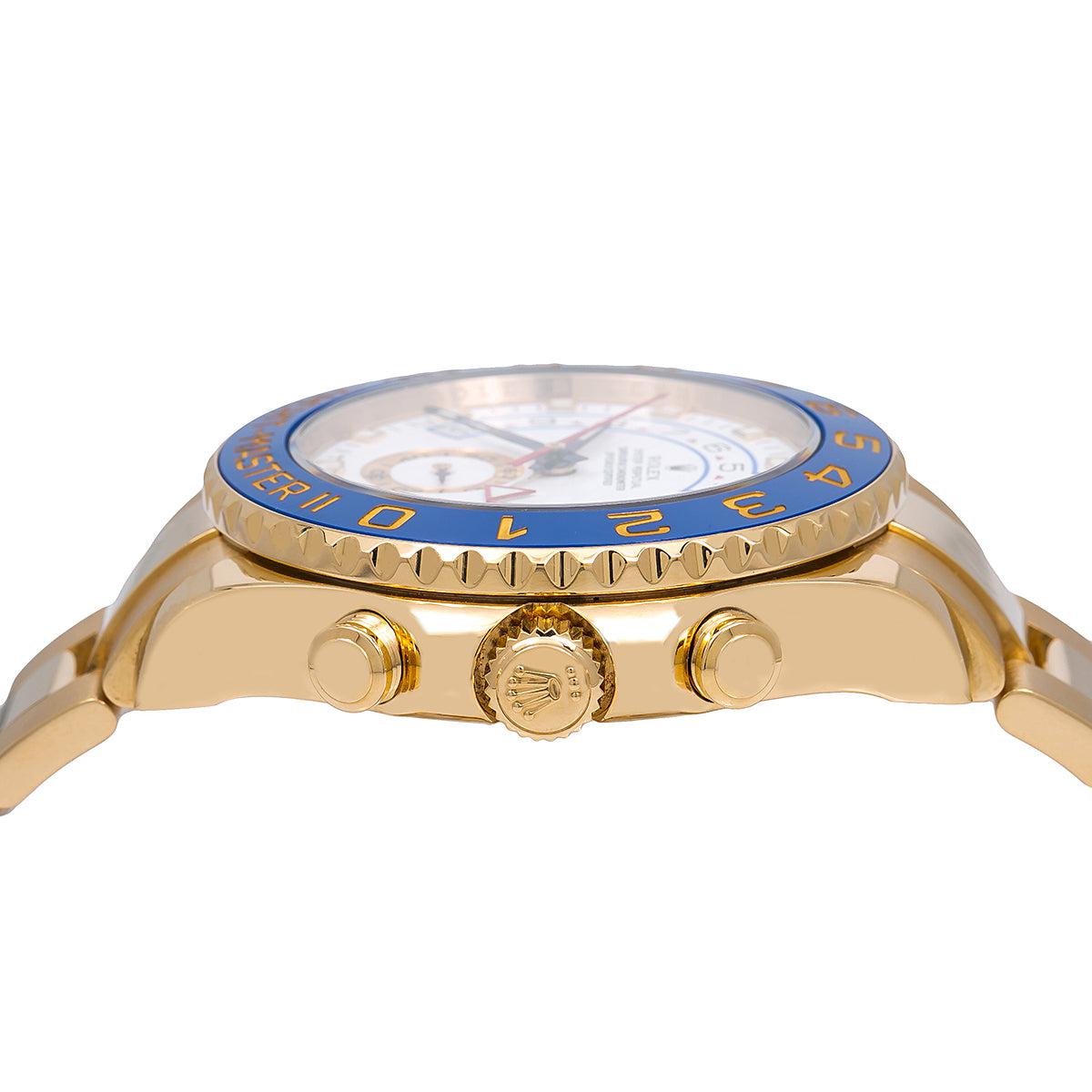 Rolex Yacht-Master II 116688 44MM White Dial With Blue Hands And Yellow Gold Oyster Bracelet