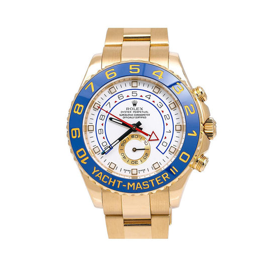 Rolex Yacht-Master II 116688 44MM White Dial With Blue Hands And Yellow Gold Oyster Bracelet