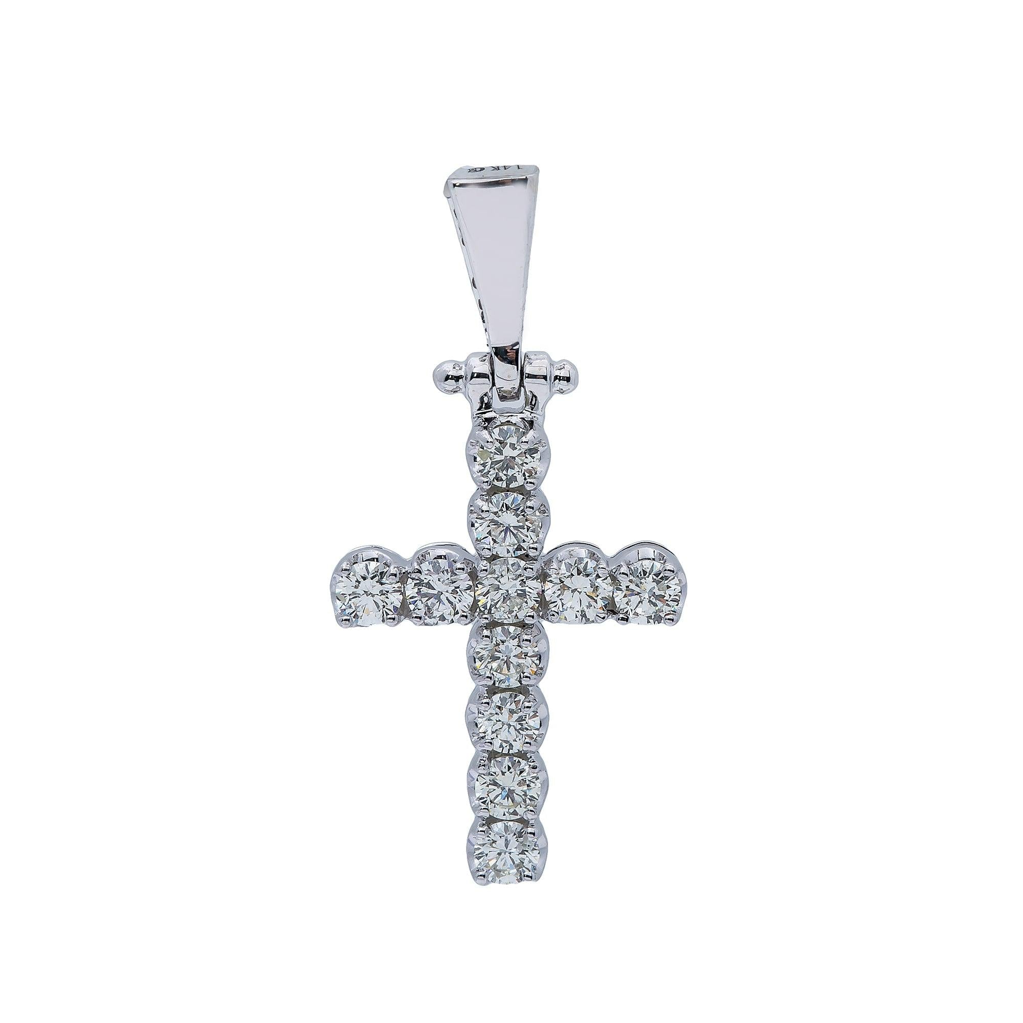 14K White Gold Diamond Pendant