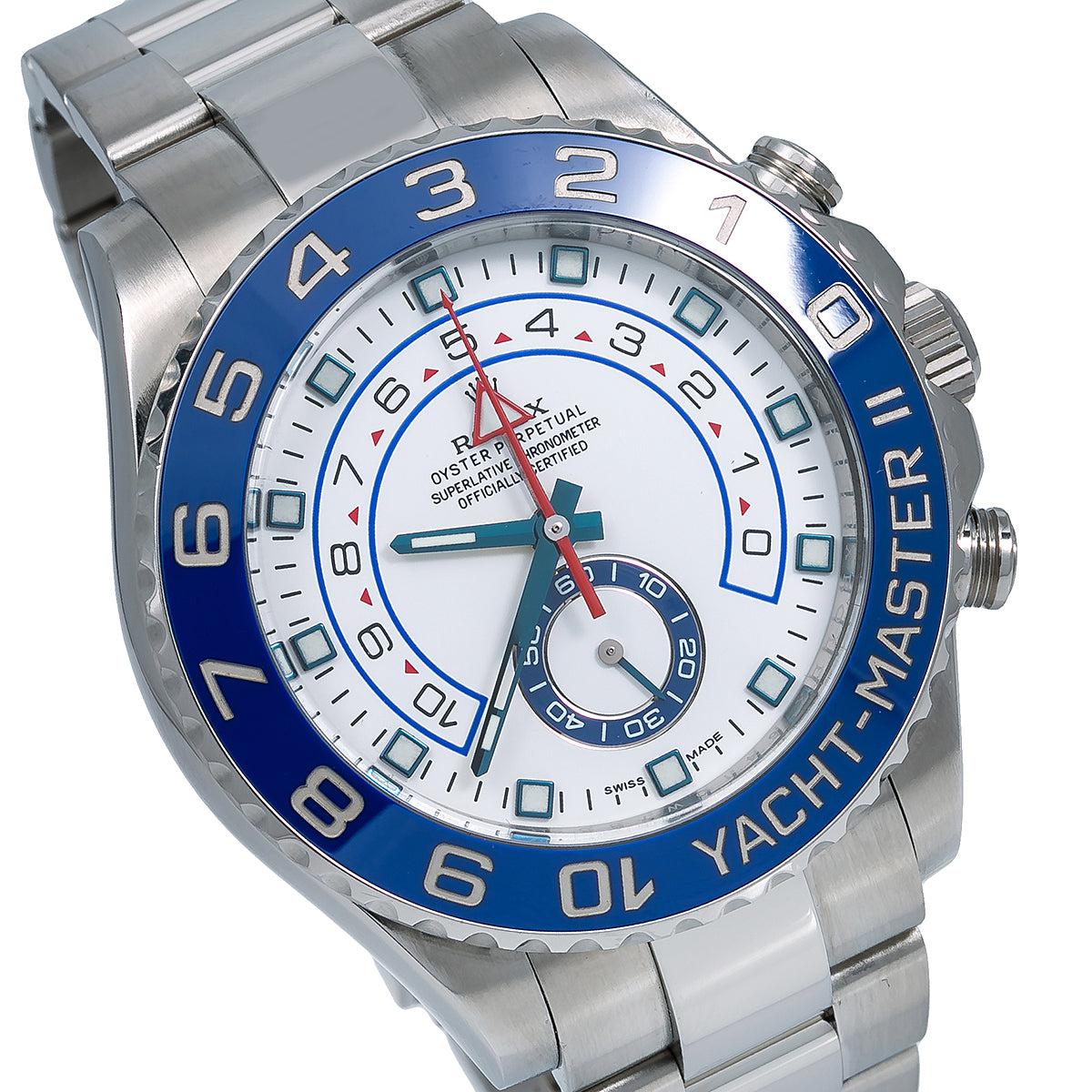 Rolex Yacht-Master II 116680 44MM White Dial Blue Hands With Stainless Steel Bracelet