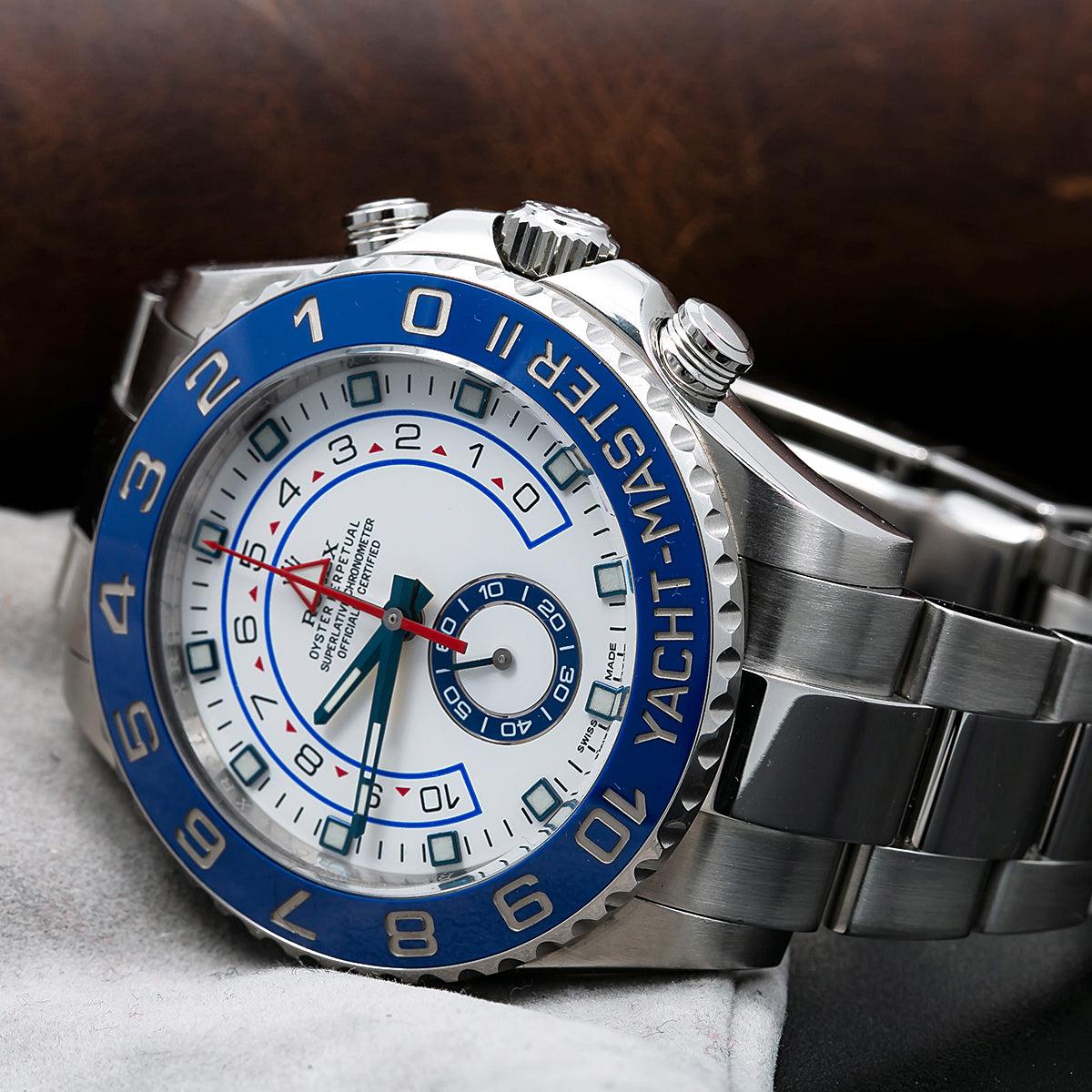 Rolex Yacht-Master II 116680 44MM White Dial Blue Hands With Stainless Steel Bracelet