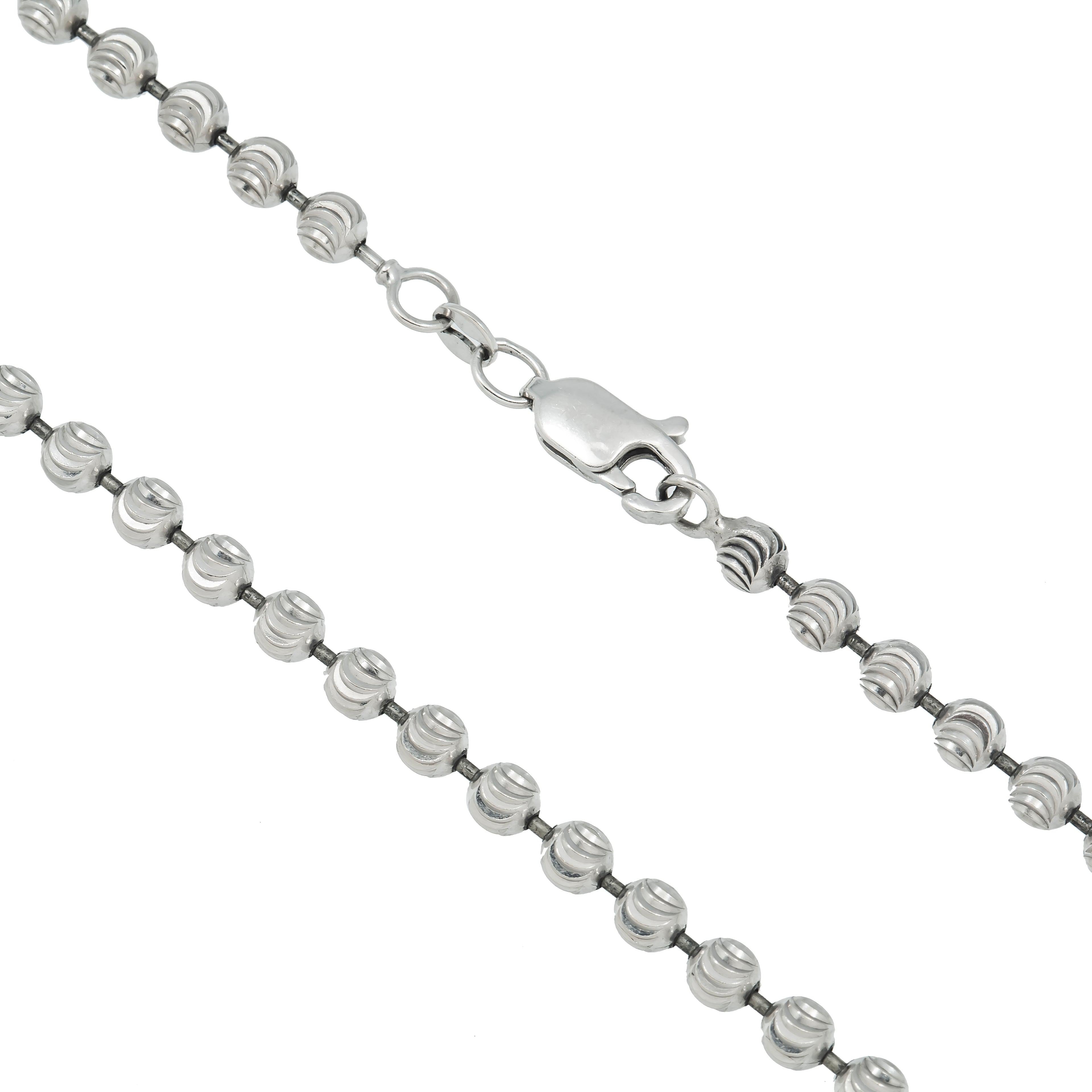 14K GOLD 3.82MM MOON BEAD CHAIN