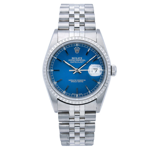 Rolex Datejust 16220 36MM Blue Dial With Stainless Steel Jubilee Bracelet