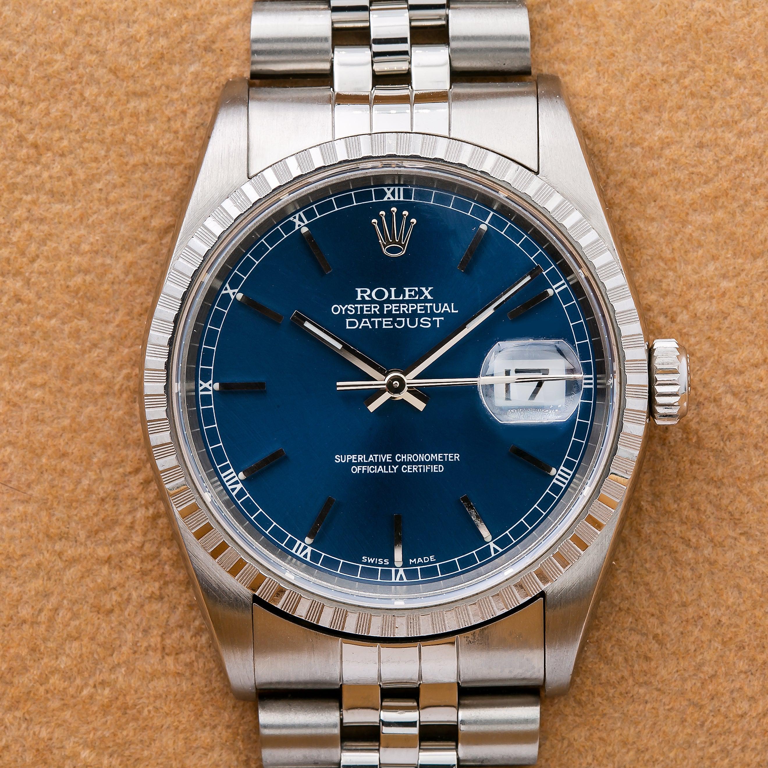 Rolex Datejust 16220 36MM Blue Dial With Stainless Steel Jubilee Bracelet