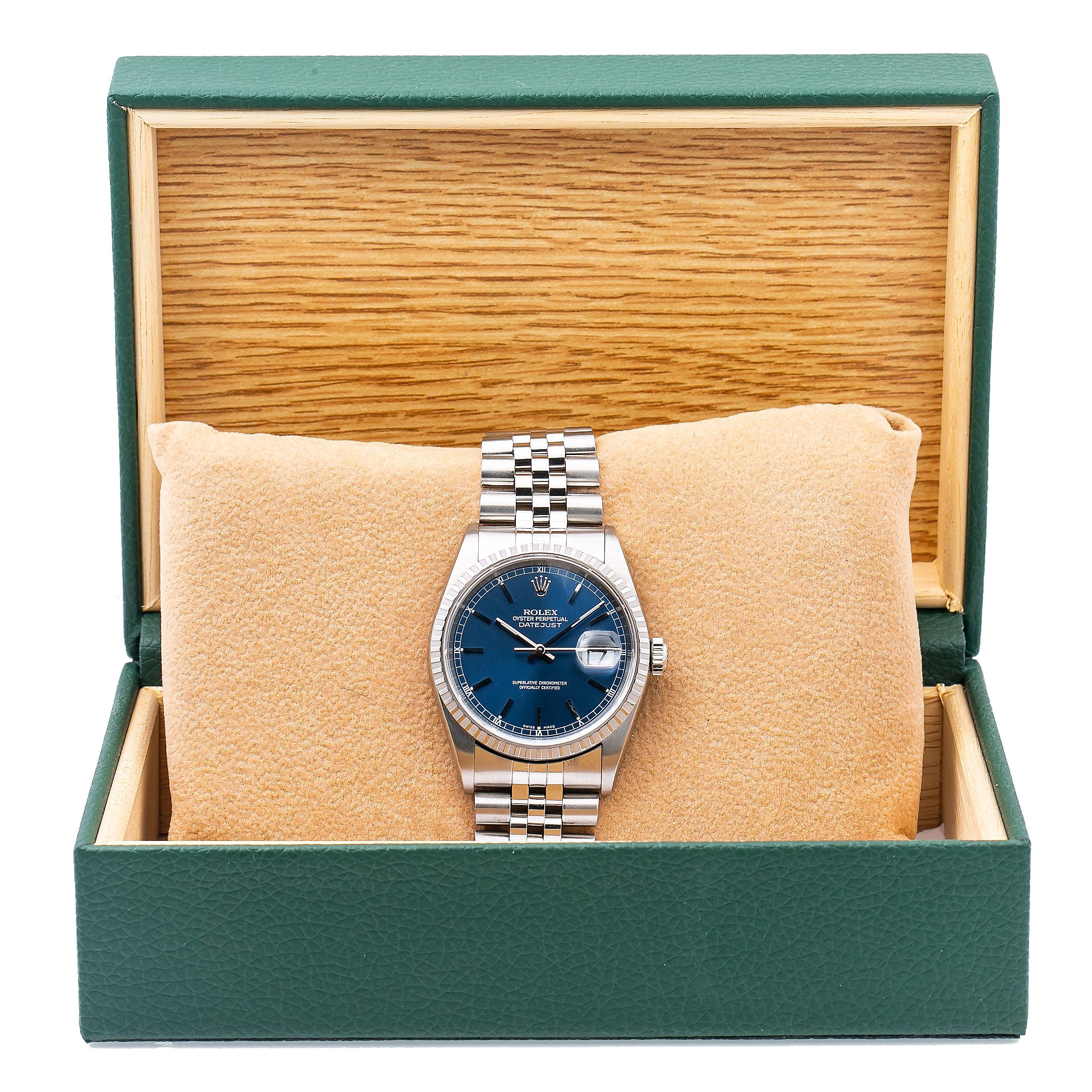 Rolex Datejust 16220 36MM Blue Dial With Stainless Steel Jubilee Bracelet