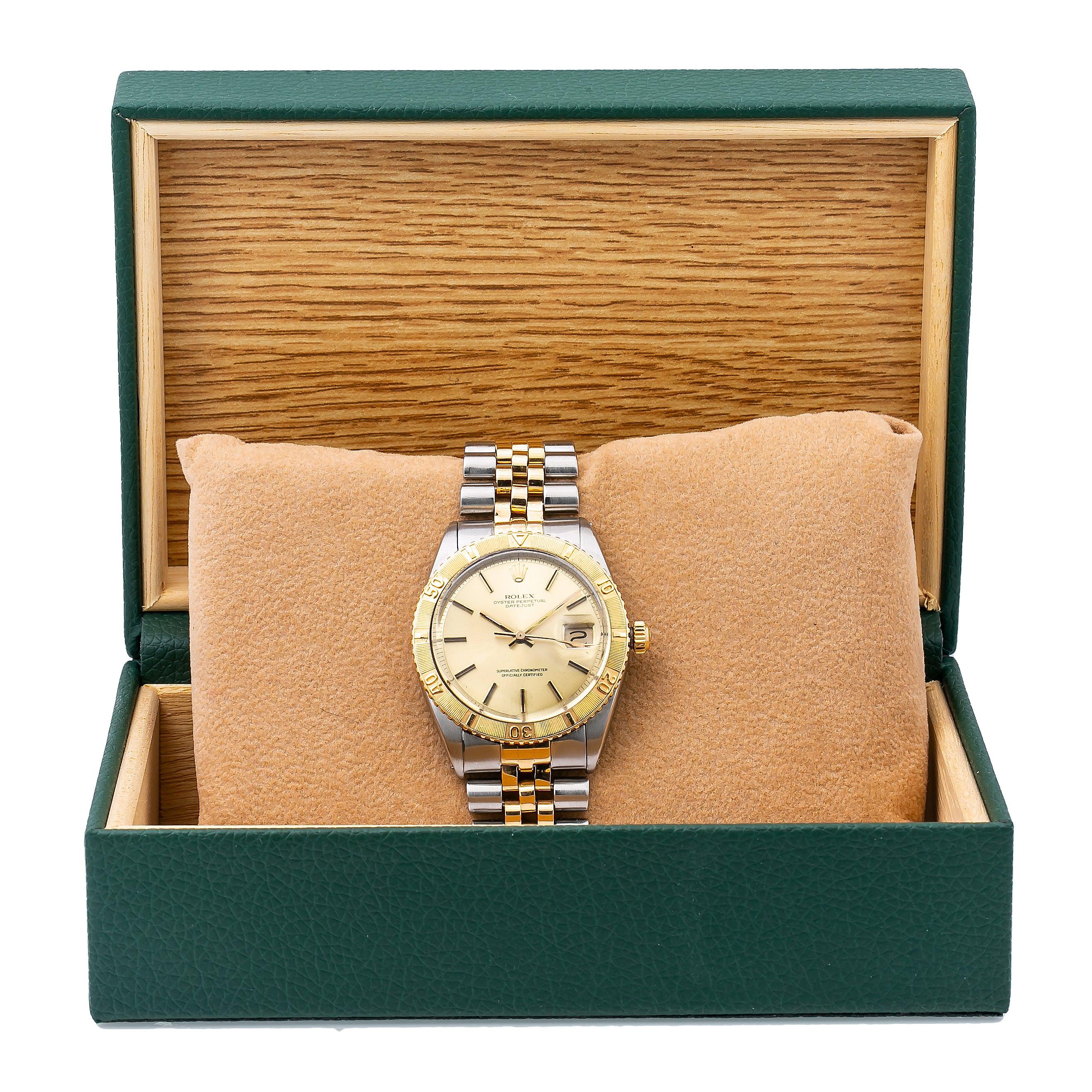 Rolex Datejust Turn-O-Graph 1625 36MM Champagne Diamond Dial With Two Tone Jubilee Bracelet