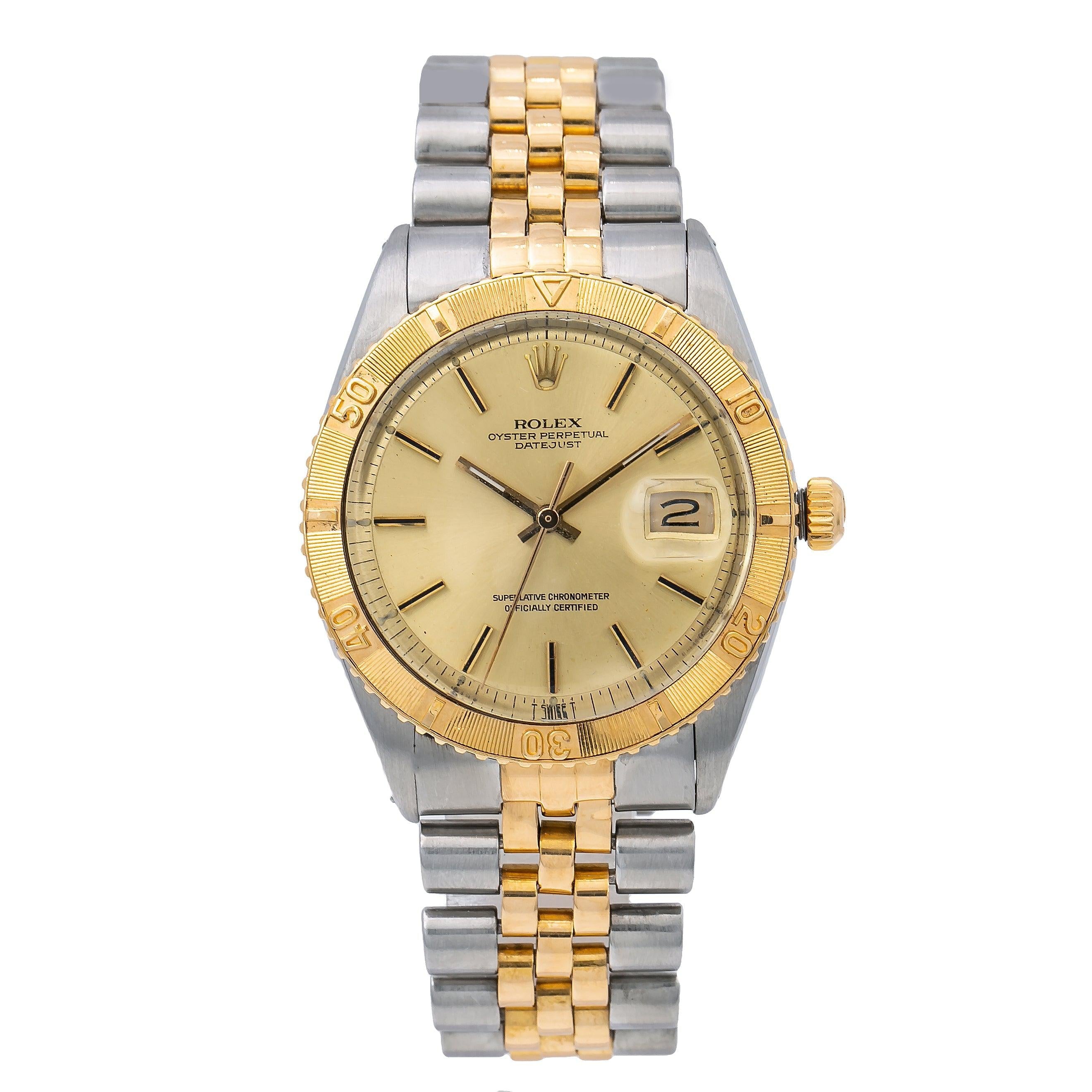 Rolex Datejust Turn-O-Graph 1625 36MM Champagne Diamond Dial With Two Tone Jubilee Bracelet