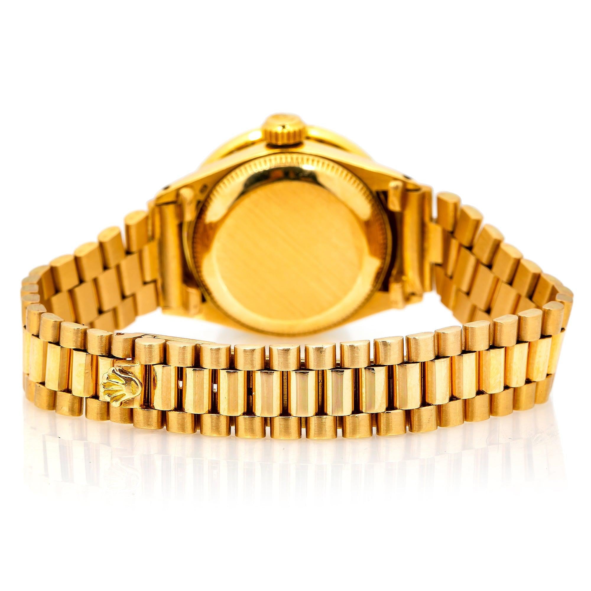 Rolex DateJust 6517 26MM Pink Diamond Dial With Yellow Gold Bracelet