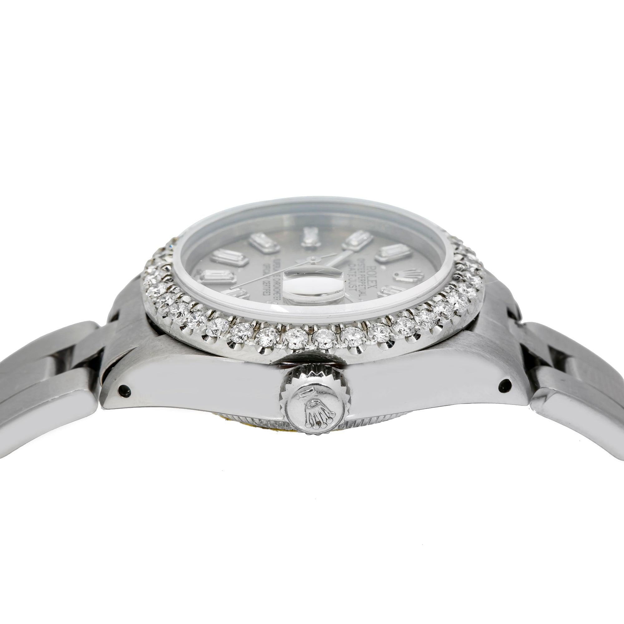 Rolex Lady-Datejust 6917 26MM Gray Diamond Dial With Stainless Steel Bracelet