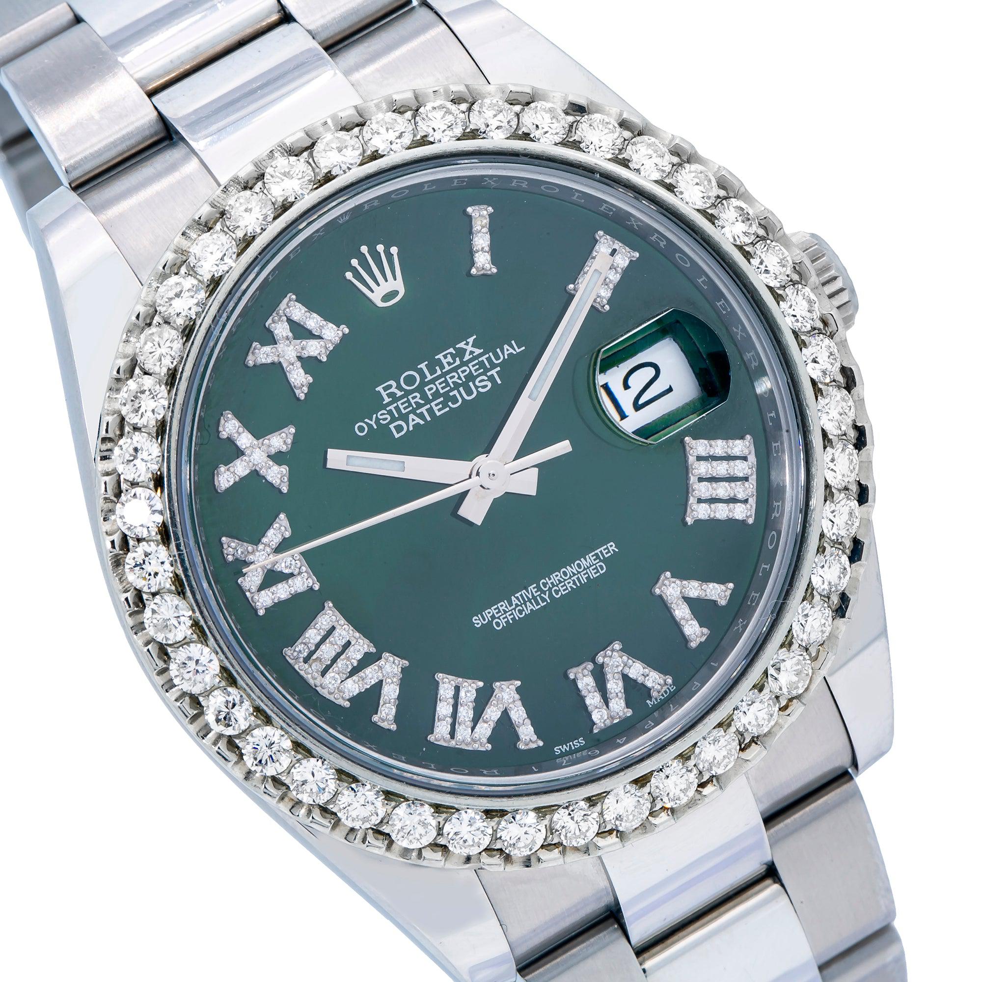 Rolex Datejust 126300 41MM Green Diamond Dial And Bezel With Stainless Steel Oyster Bracelet