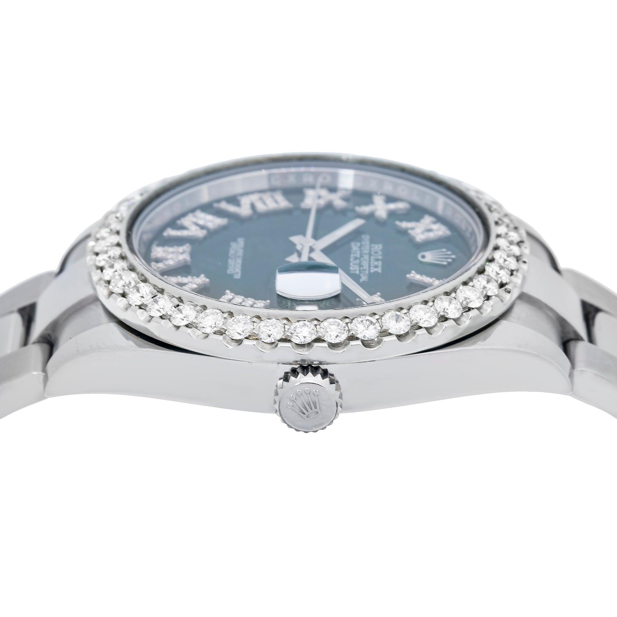 Rolex Datejust 126300 41MM Green Diamond Dial And Bezel With Stainless Steel Oyster Bracelet