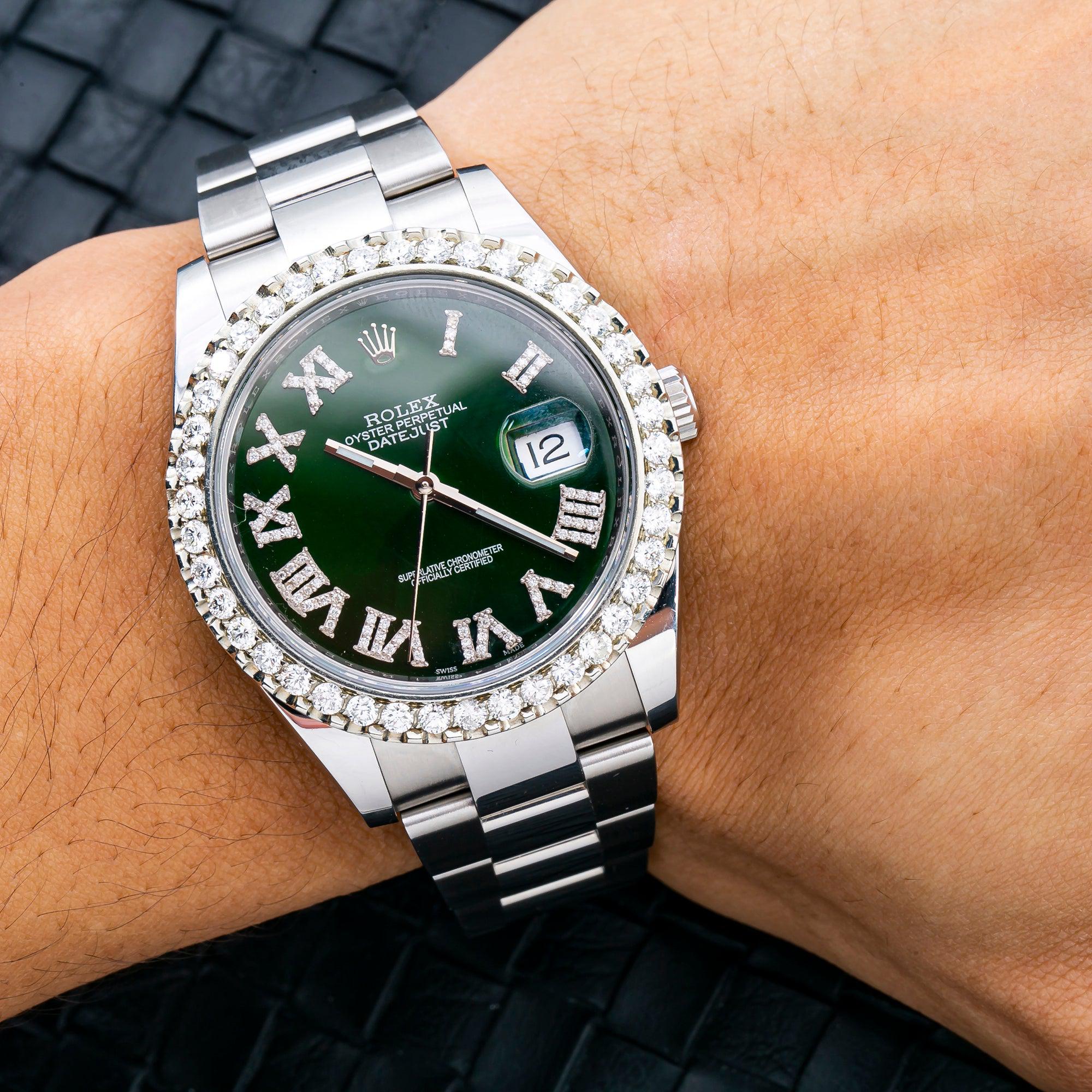 Rolex Datejust 126300 41MM Green Diamond Dial And Bezel With Stainless Steel Oyster Bracelet
