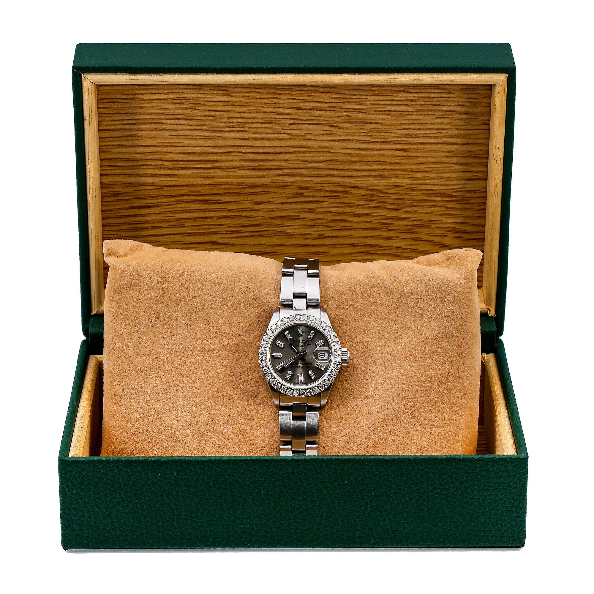 Rolex Lady-Datejust 6917 26MM Gray Diamond Dial With Stainless Steel Bracelet