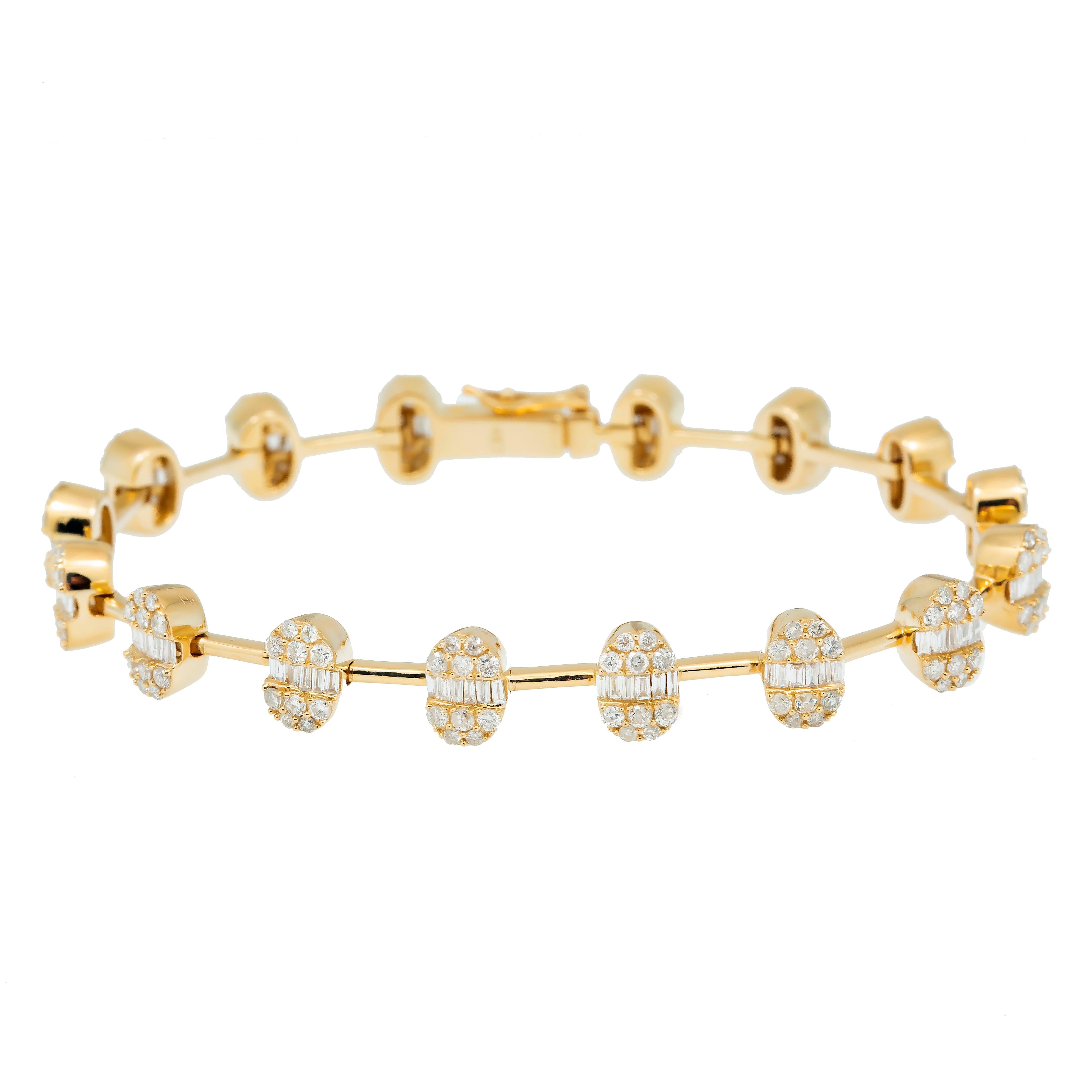 14K GOLD LADIES BRACELET 3.16 CT DIAMONDS