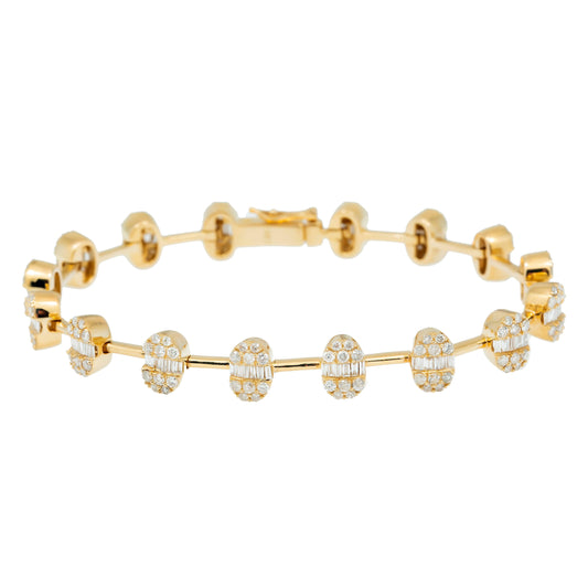 14K GOLD LADIES BRACELET 3.16 CT DIAMONDS