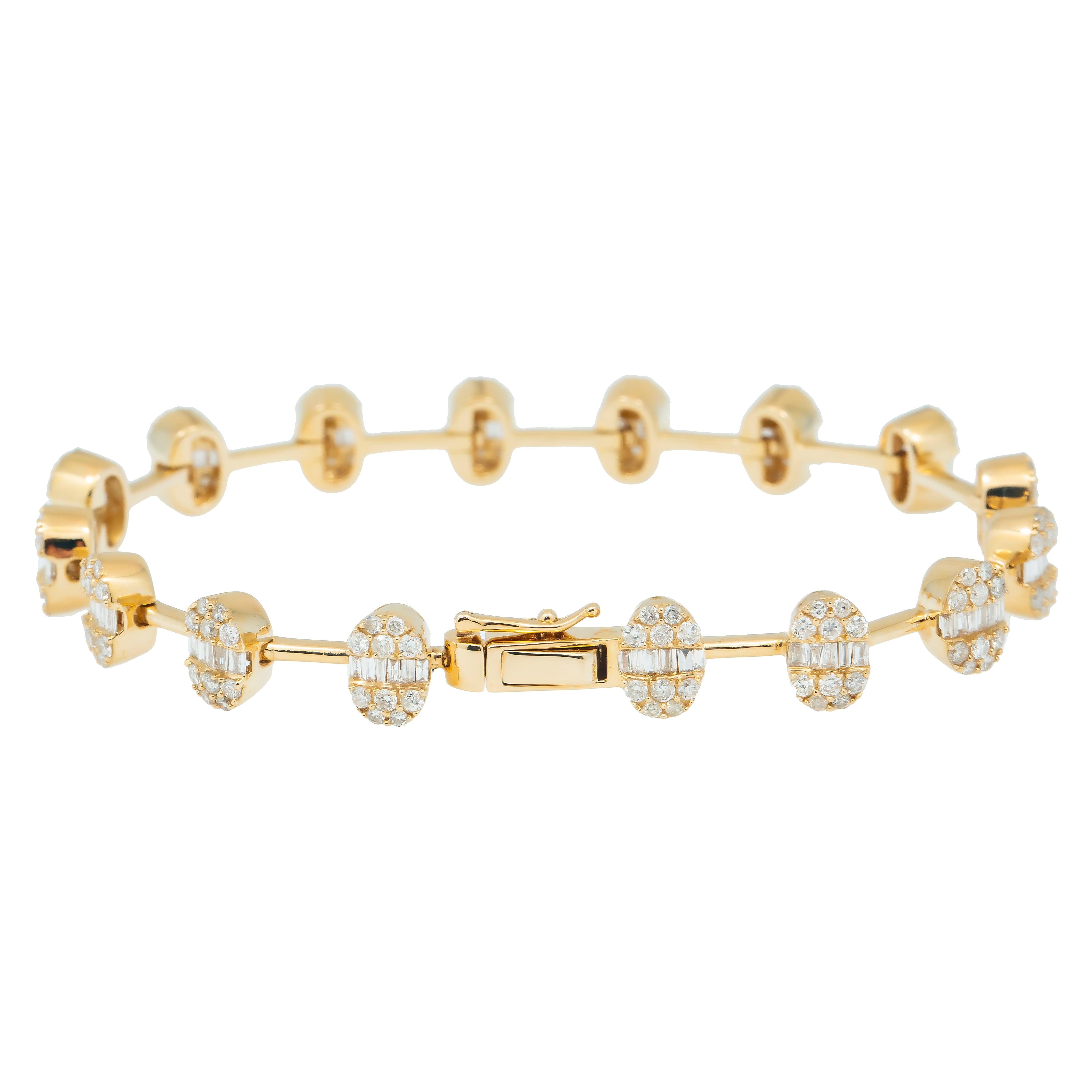 14K GOLD LADIES BRACELET 3.16 CT DIAMONDS