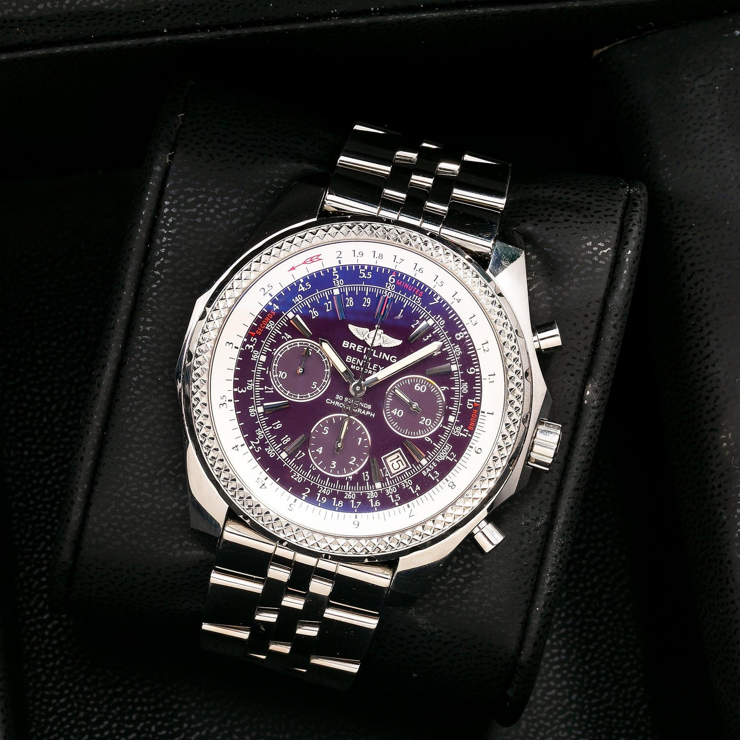 Breitling Bentley Motors A25362 48MM Purple Dial With Stainless Steel Bracelet