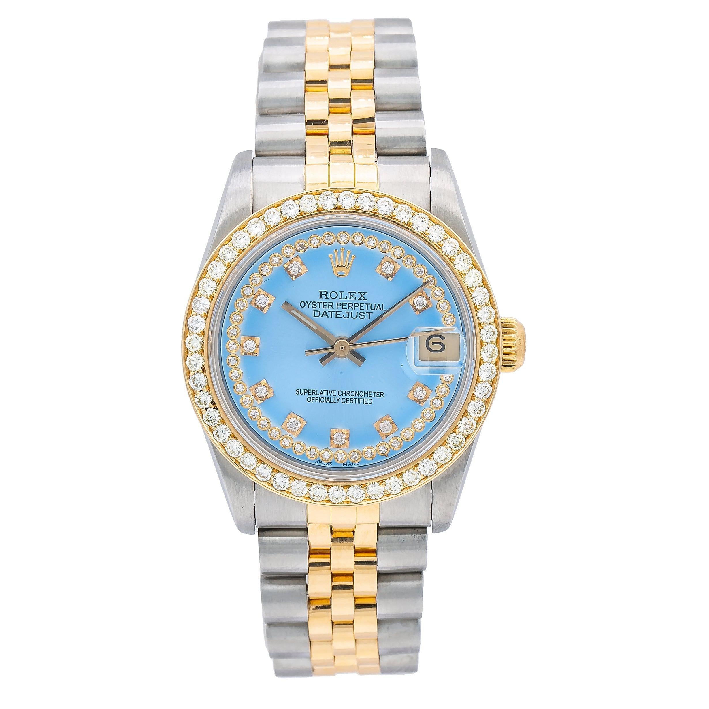 Rolex Lady-Datejust 68273 31MM Blue Diamond Dial With 1.05 CT Diamonds