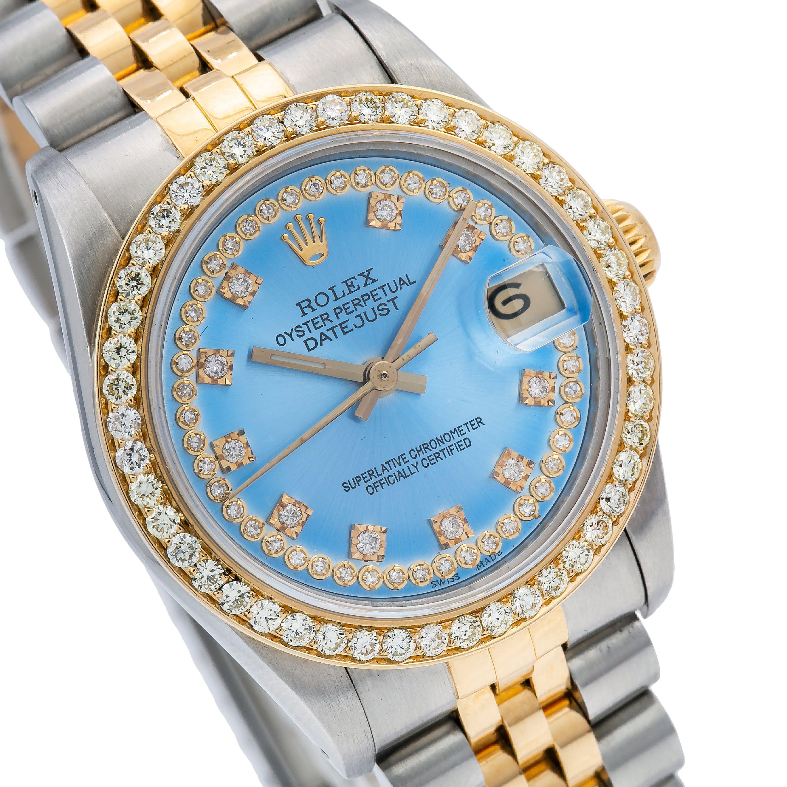 Rolex Lady-Datejust 68273 31MM Blue Diamond Dial With 1.05 CT Diamonds