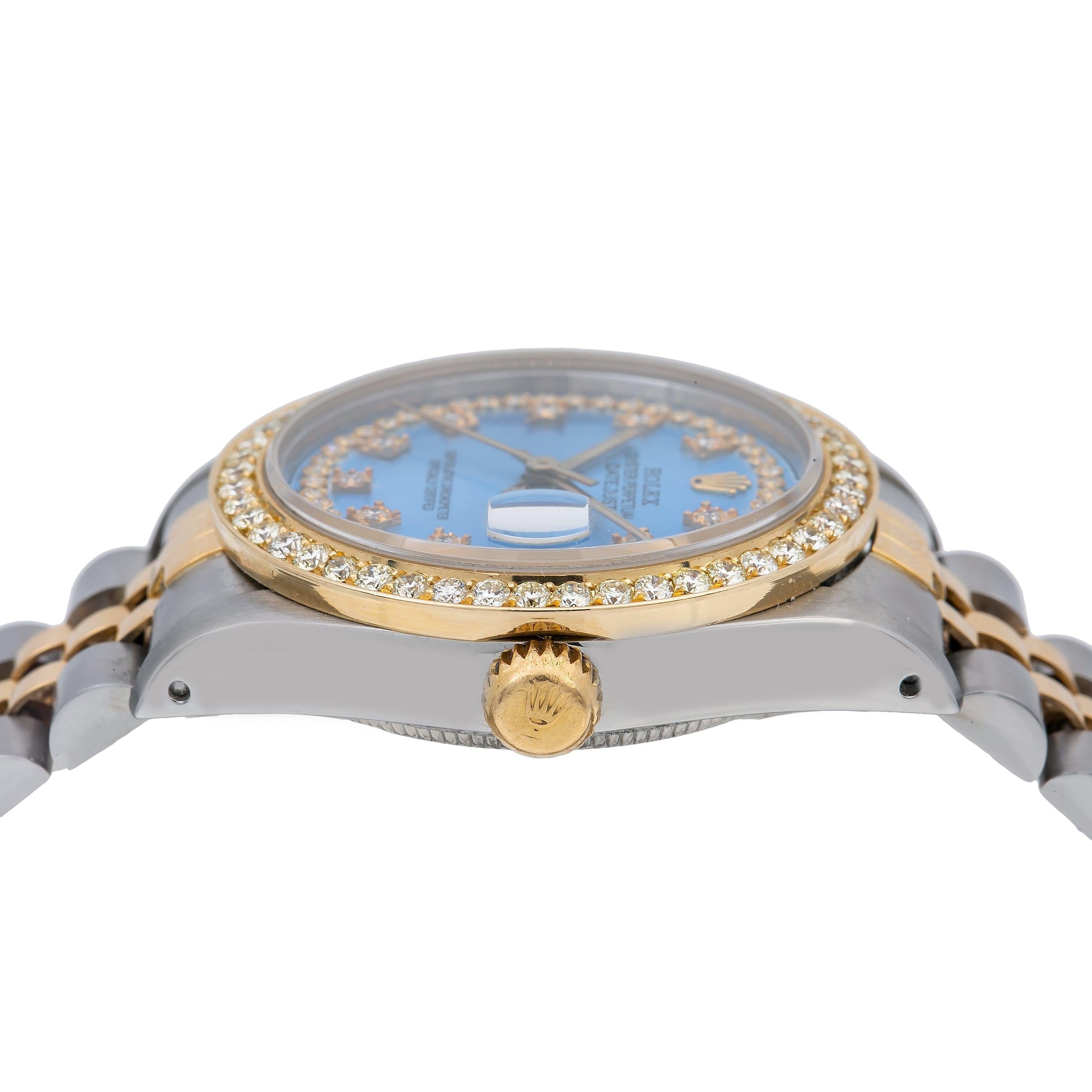 Rolex Lady-Datejust 68273 31MM Blue Diamond Dial With 1.05 CT Diamonds