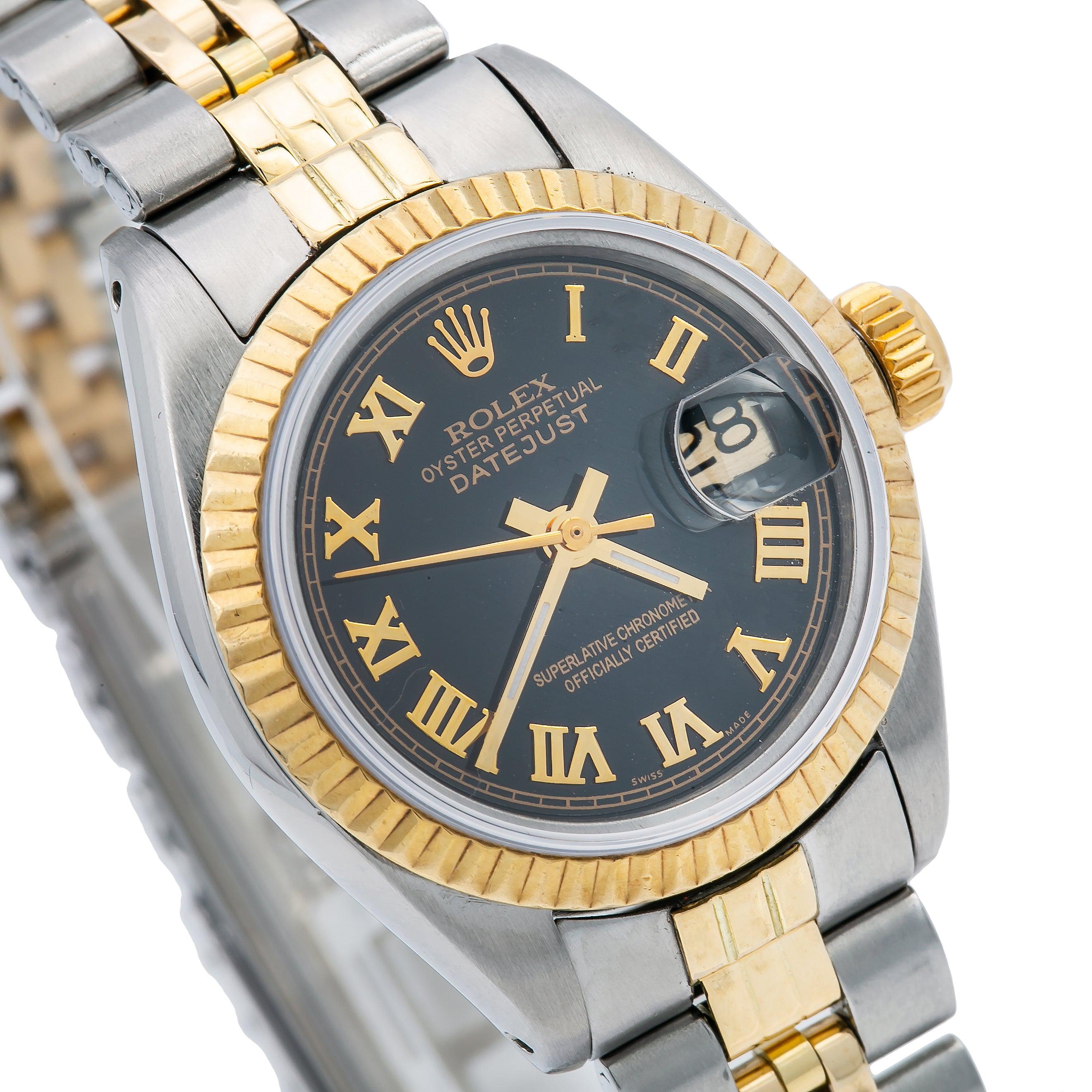Rolex Lady-Datejust 6917 26MM Black Dial With Two Tone Jubilee Bracelet
