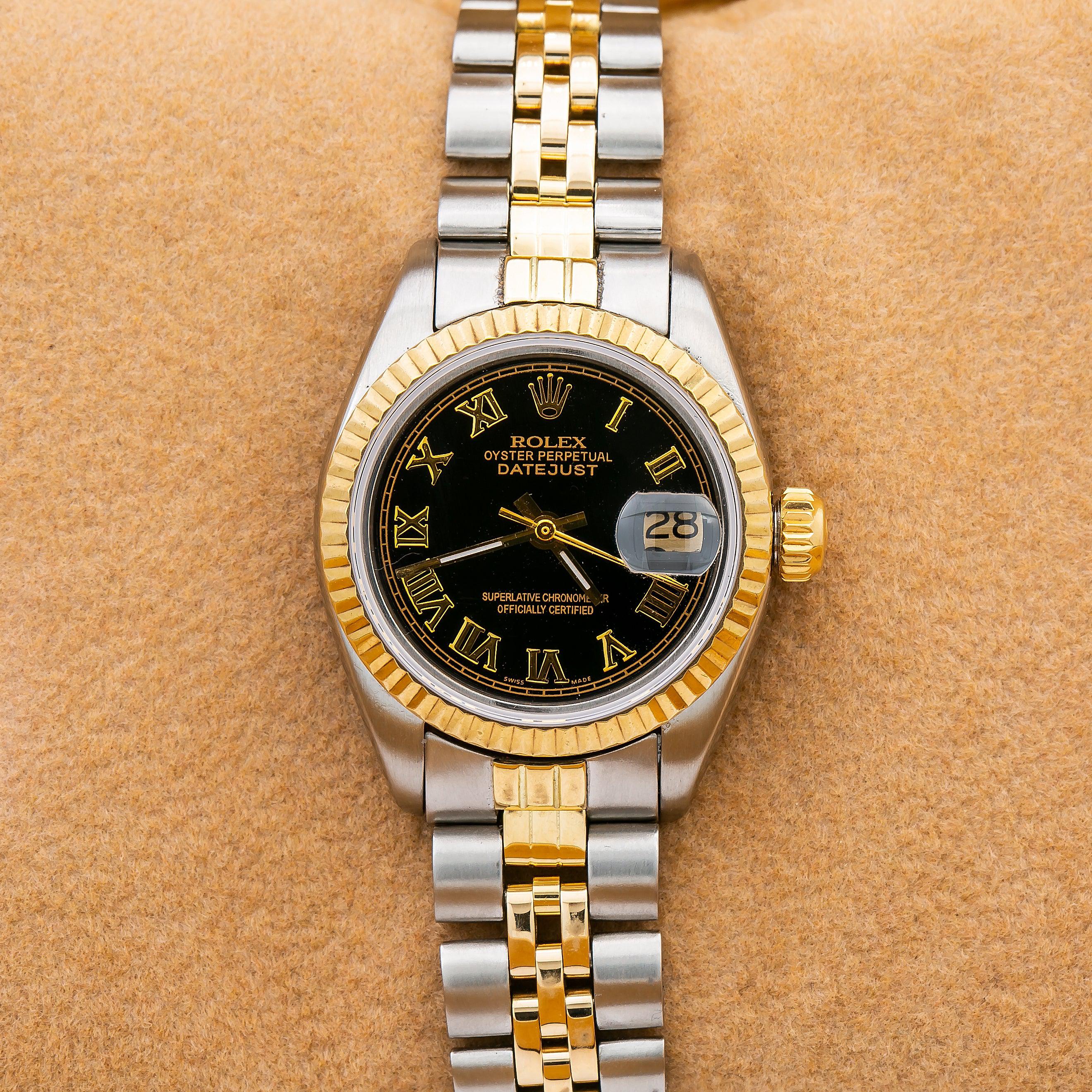 Rolex Lady-Datejust 6917 26MM Black Dial With Two Tone Jubilee Bracelet