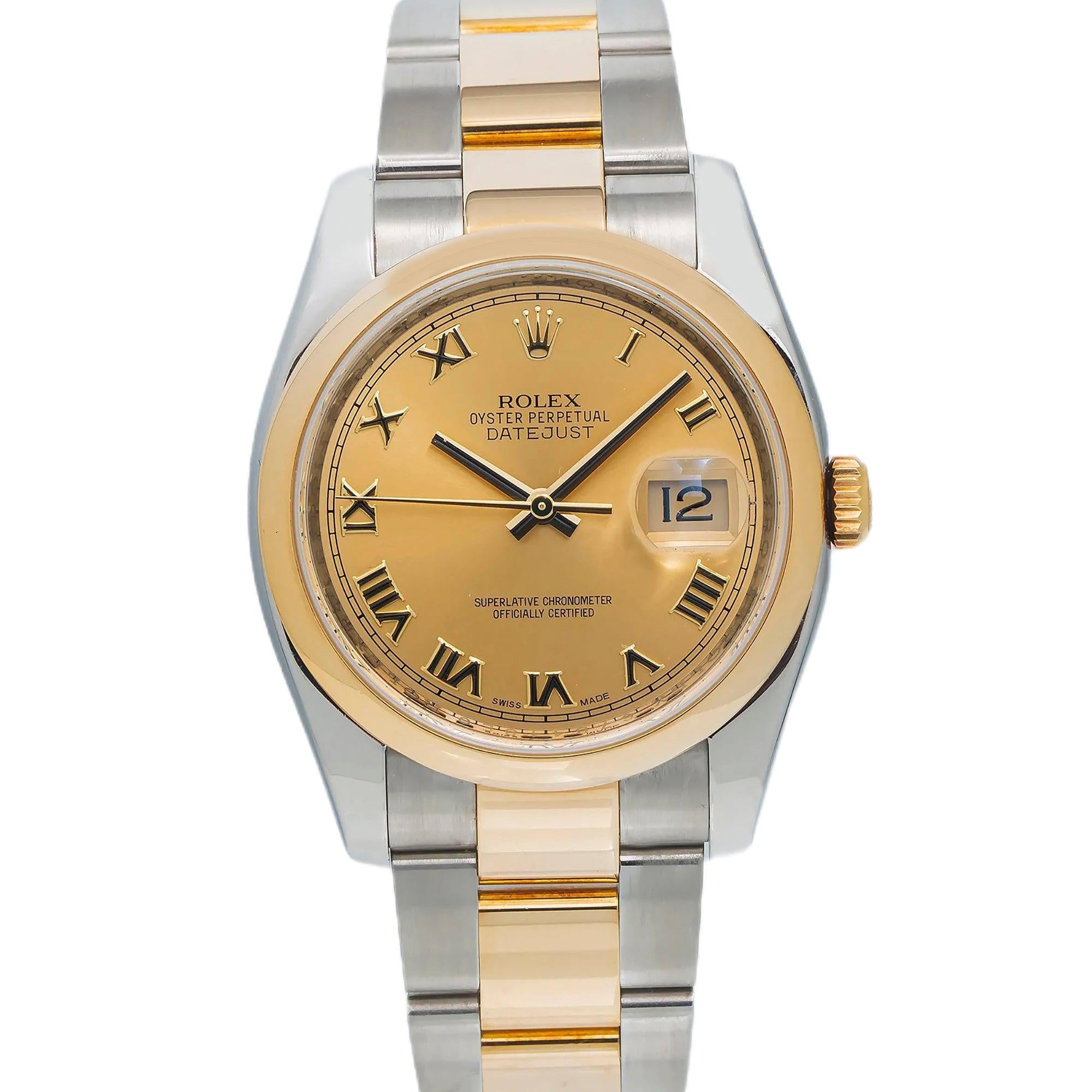 Rolex Datejust 116203 36MM Champagne Dial With Two Tone Oyster Bracelet