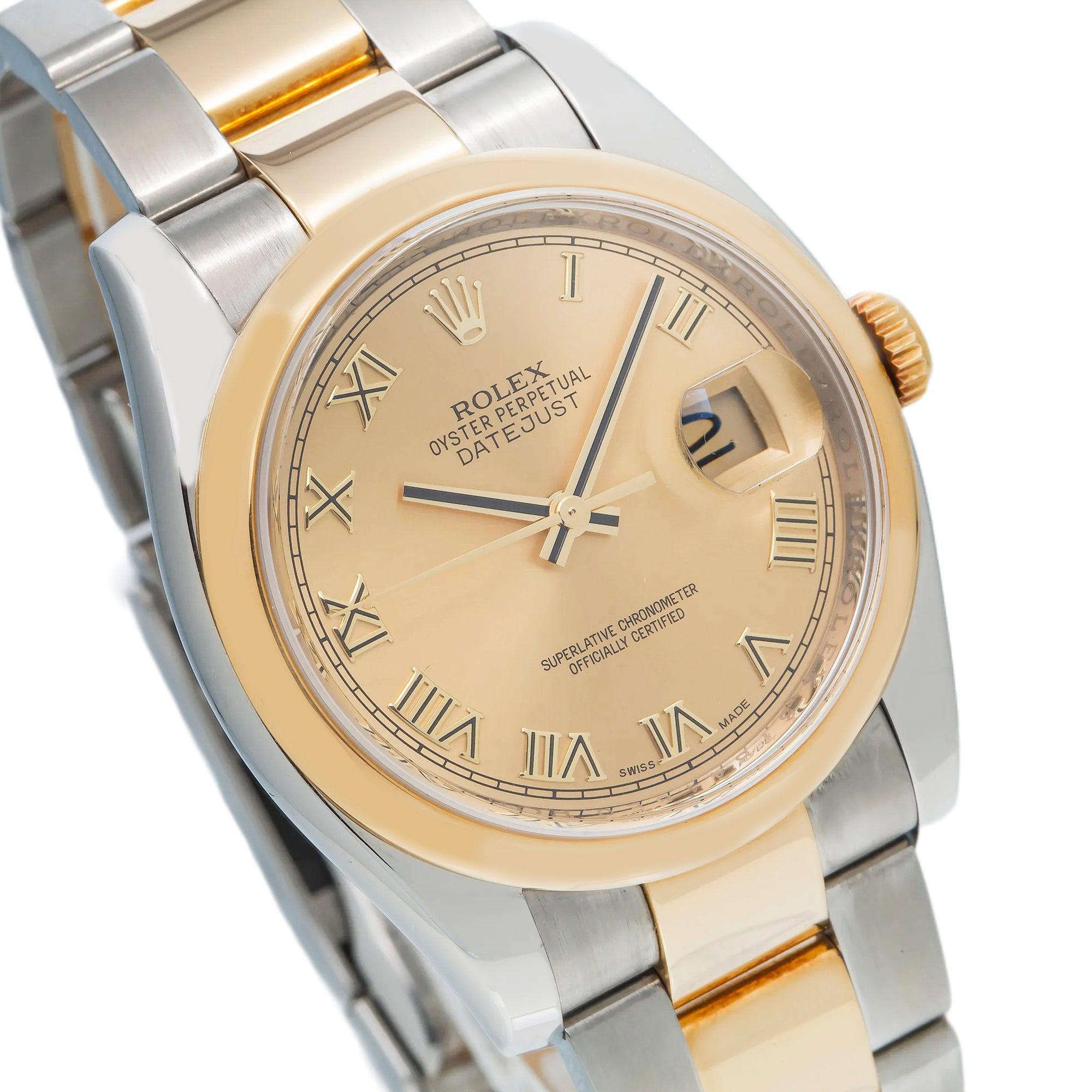 Rolex Datejust 116203 36MM Champagne Dial With Two Tone Oyster Bracelet