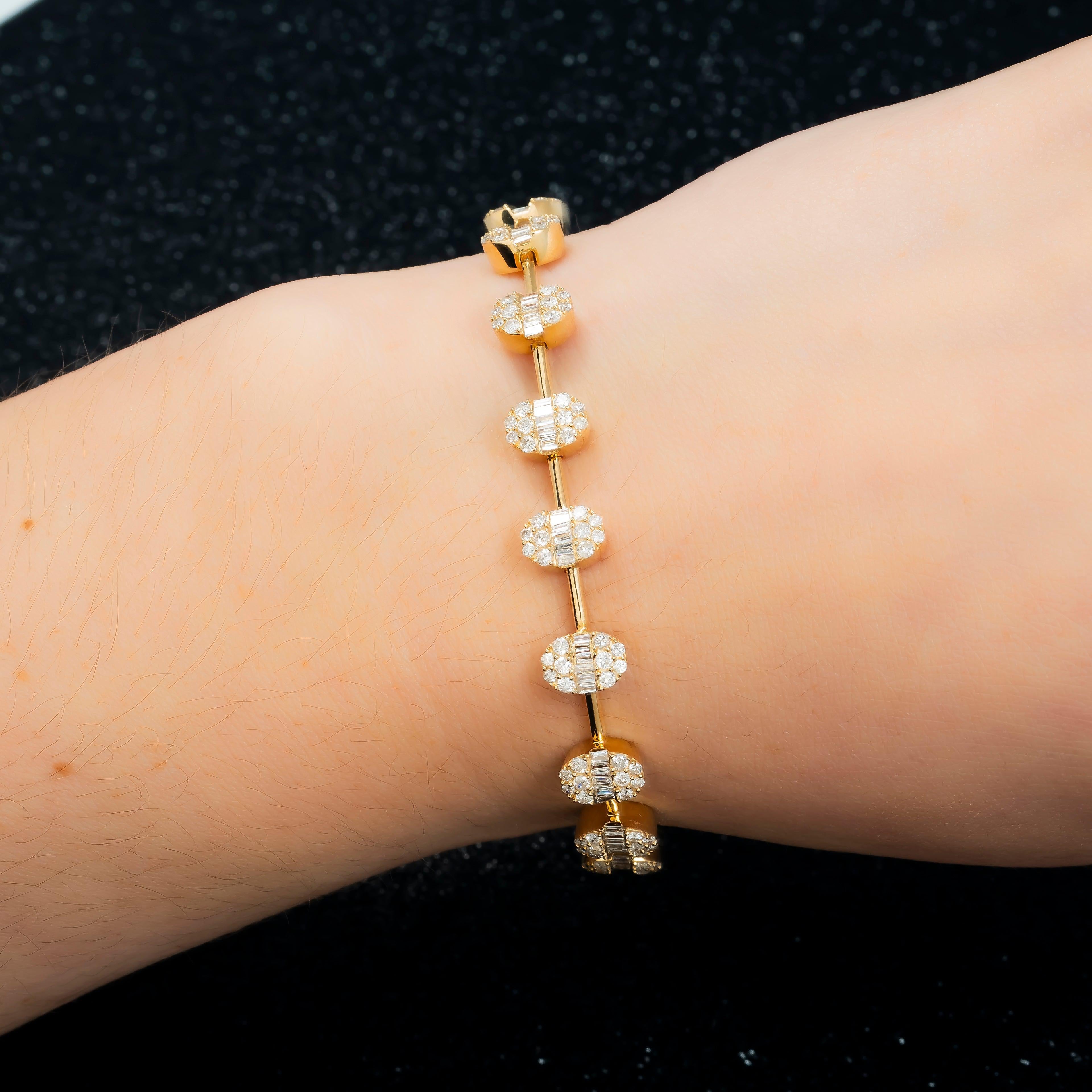 14K GOLD LADIES BRACELET 3.16 CT DIAMONDS