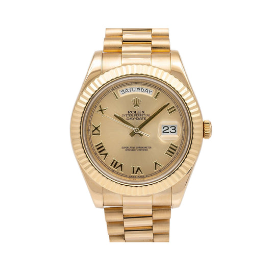 Rolex Day-Date II 218238 41MM Champagne Dial With Yellow Gold President Bracelet