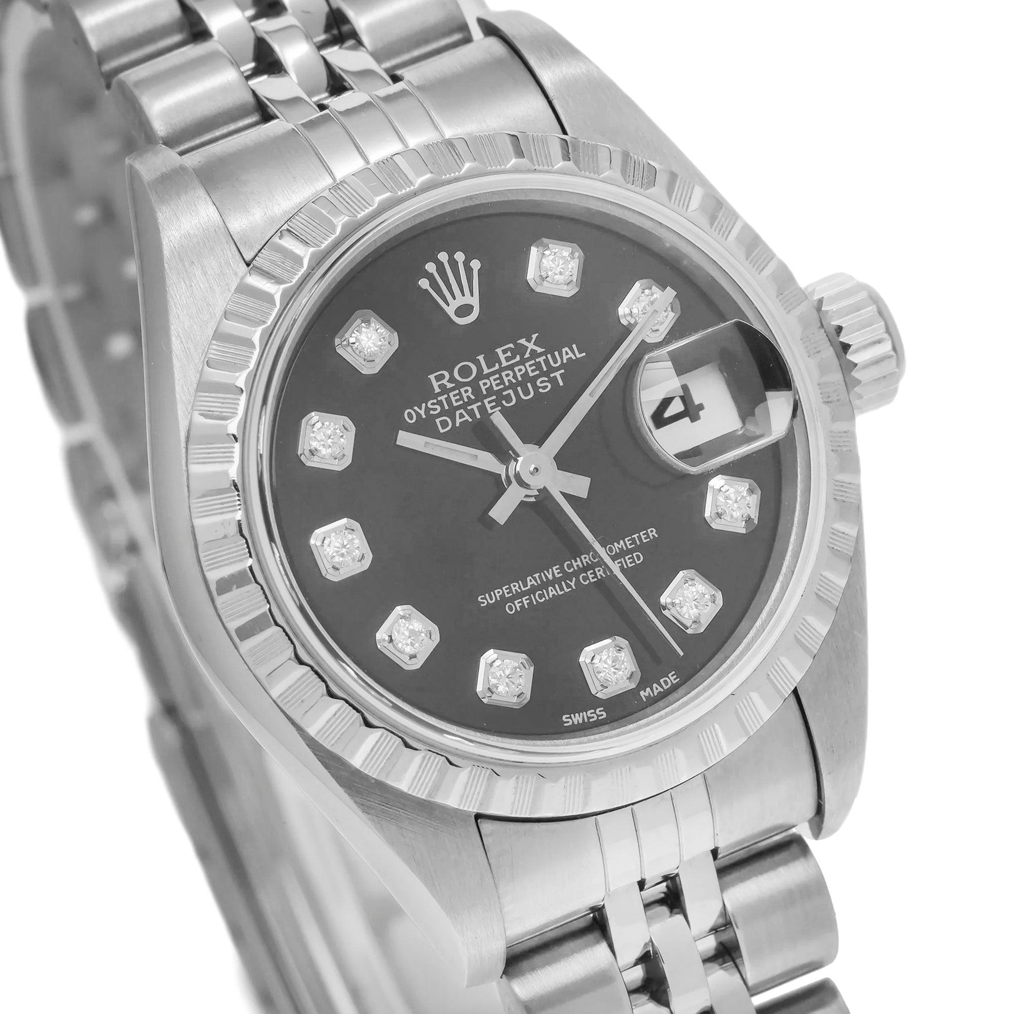 Rolex Datejust 79174 26MM Black Diamond Dial With Stainless Steel Jubilee Bracelet