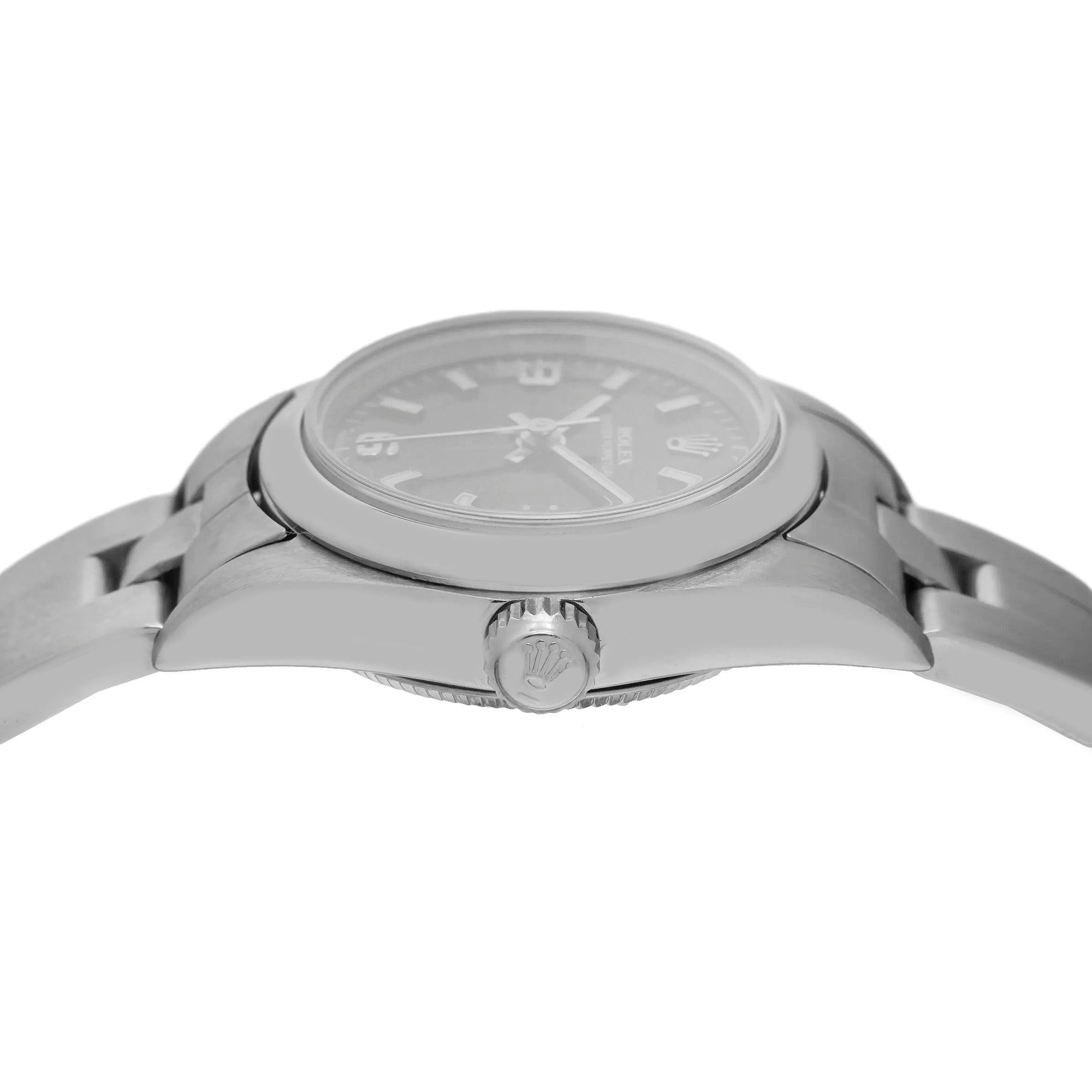 Rolex Oyster Perpetual 76080 26MM Black Dial With Stainless Steel Oyster Bracelet