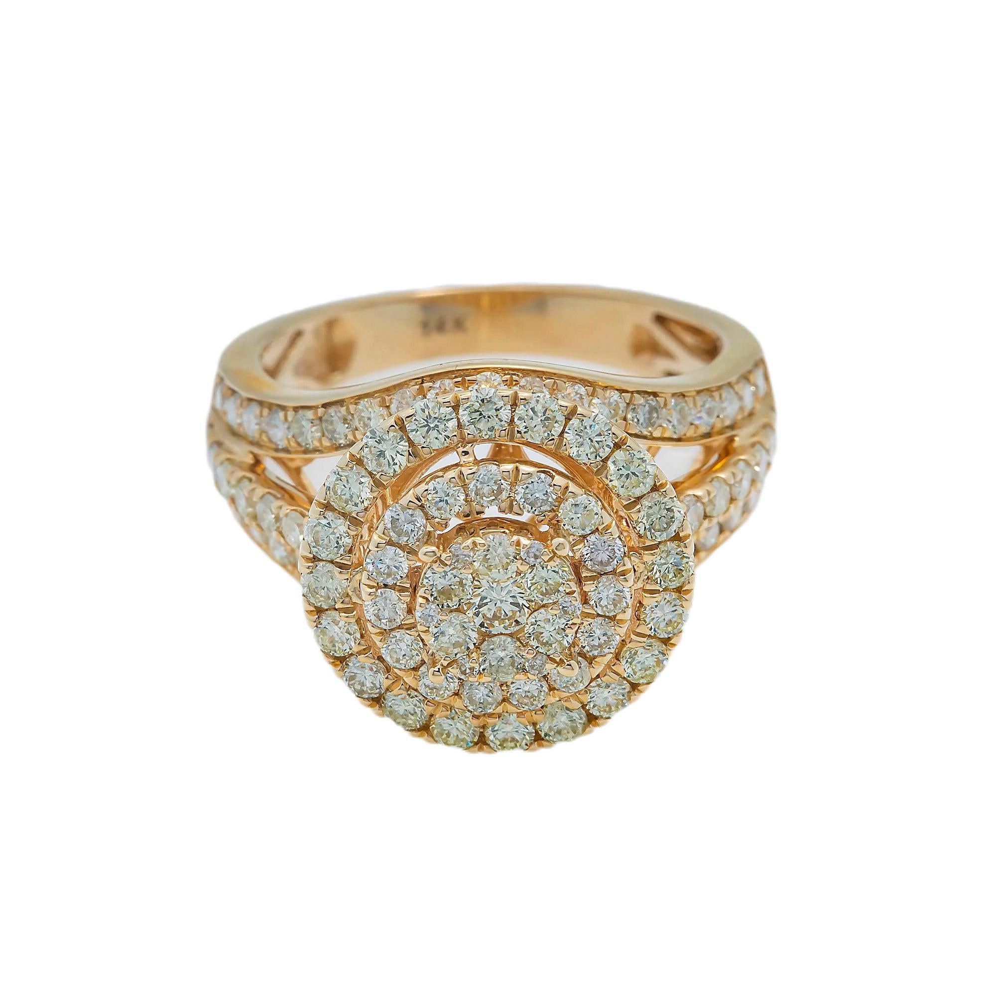 14K GOLD ROUND DIAMOND ENGAGEMENT RING 2.01 CT