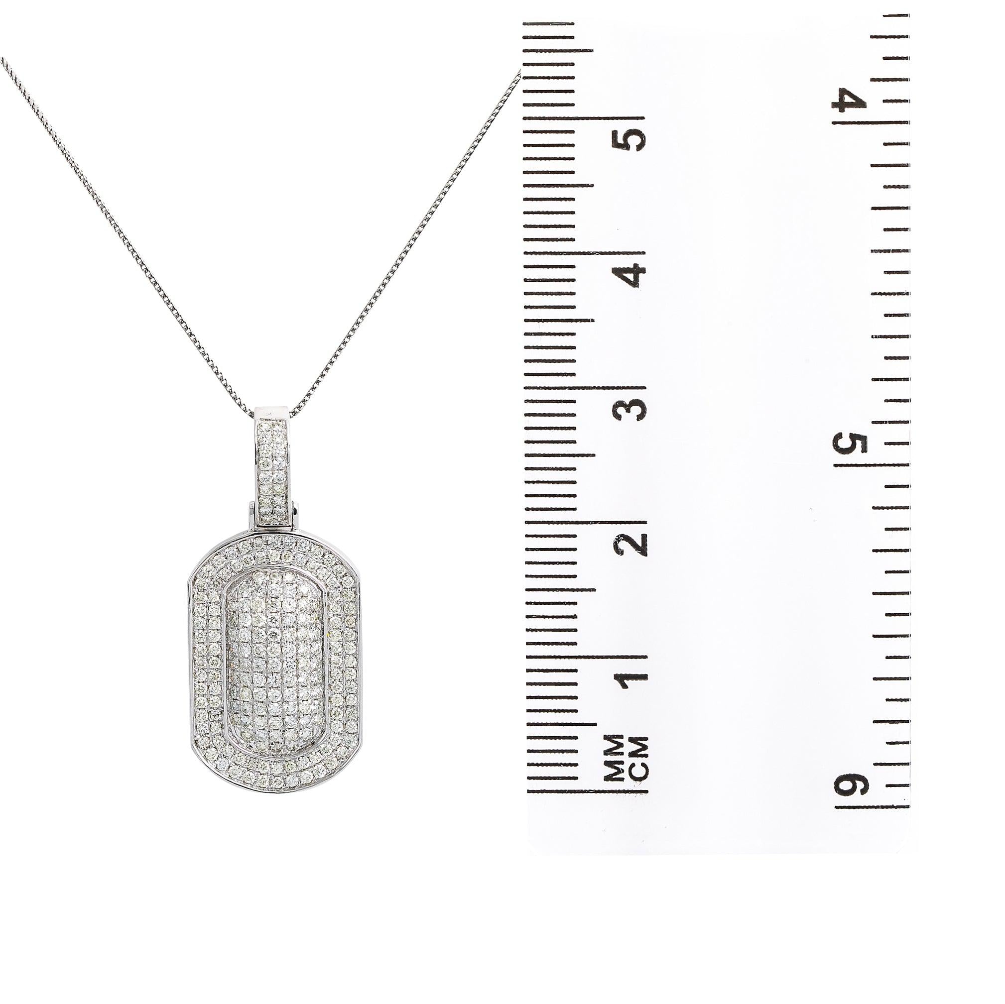 Unisex 14K White Gold Pendant with 2.40 CT Diamonds